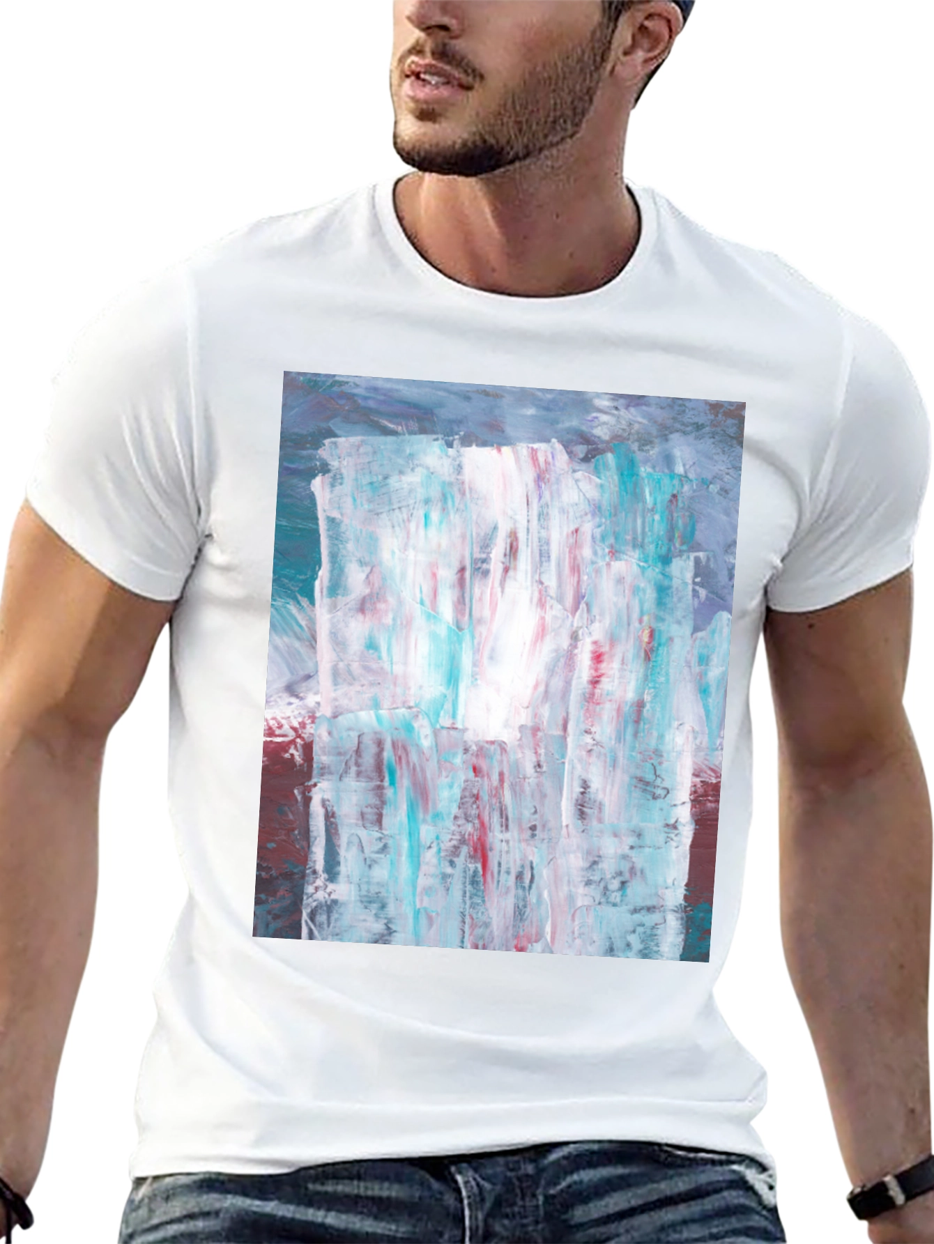 Abstract Art Print Black T-Shirt