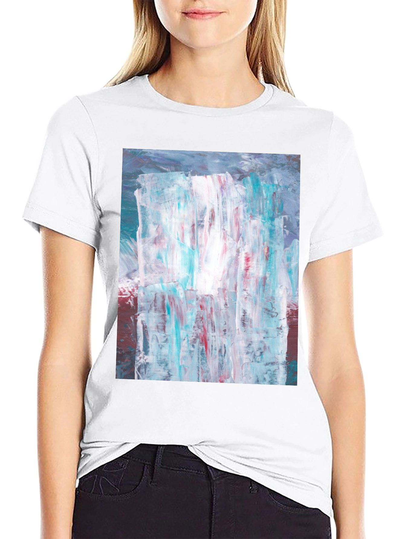 Abstract Art Print Black T-Shirt