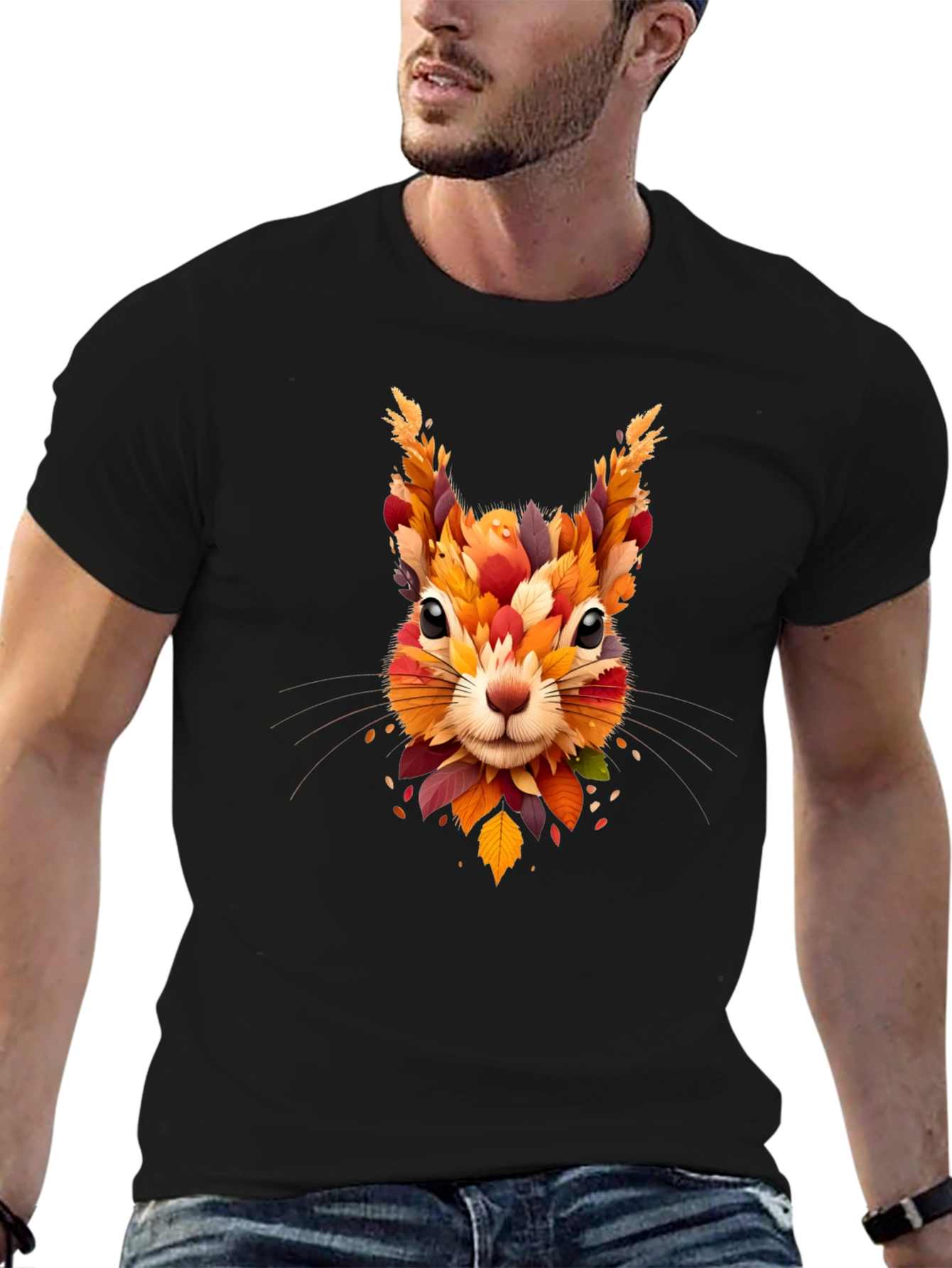 Autumn Squirrel Graphic Tee - Fall Inspired Design