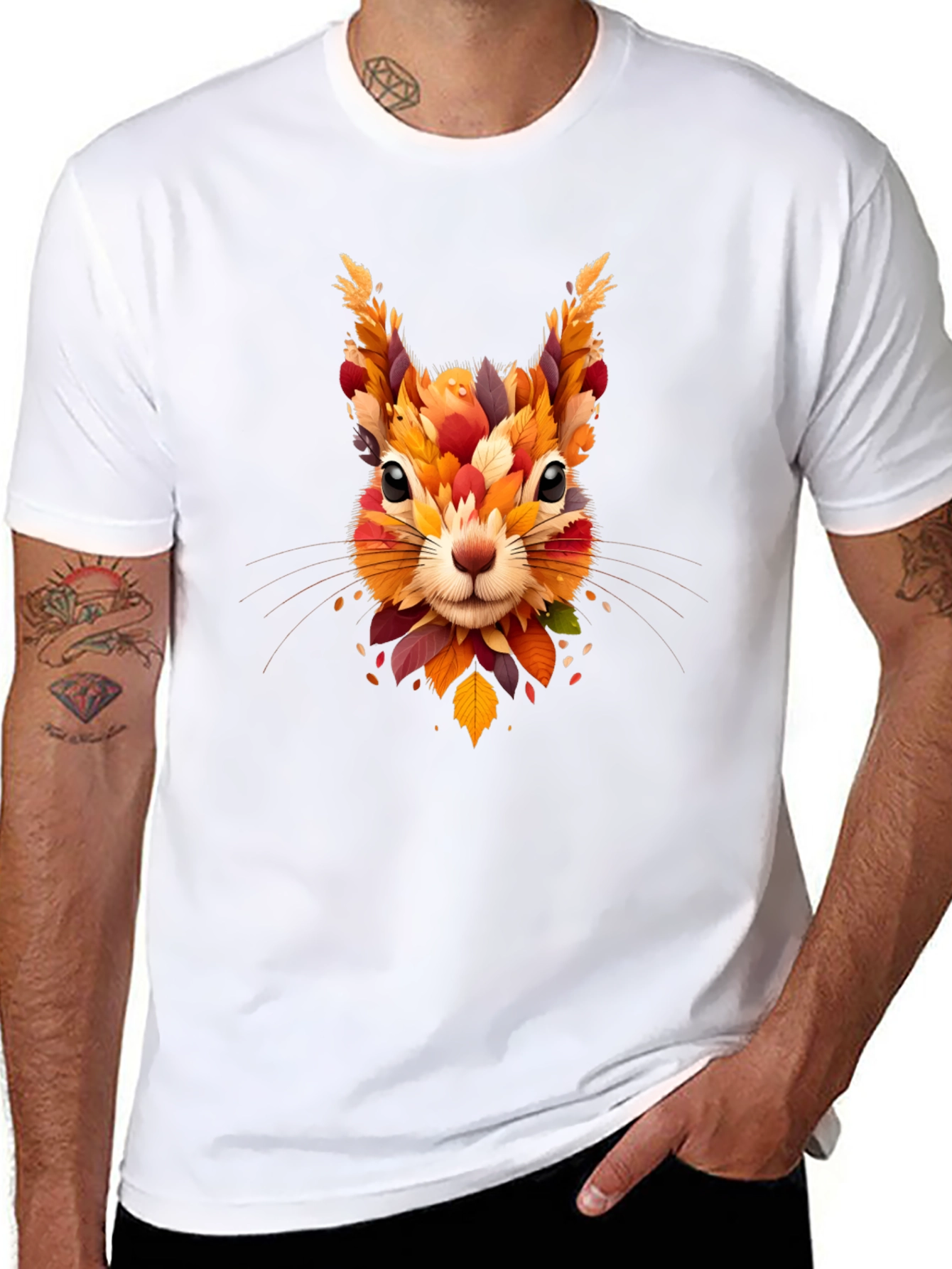 Autumn Squirrel Graphic Tee - Fall Inspired Design