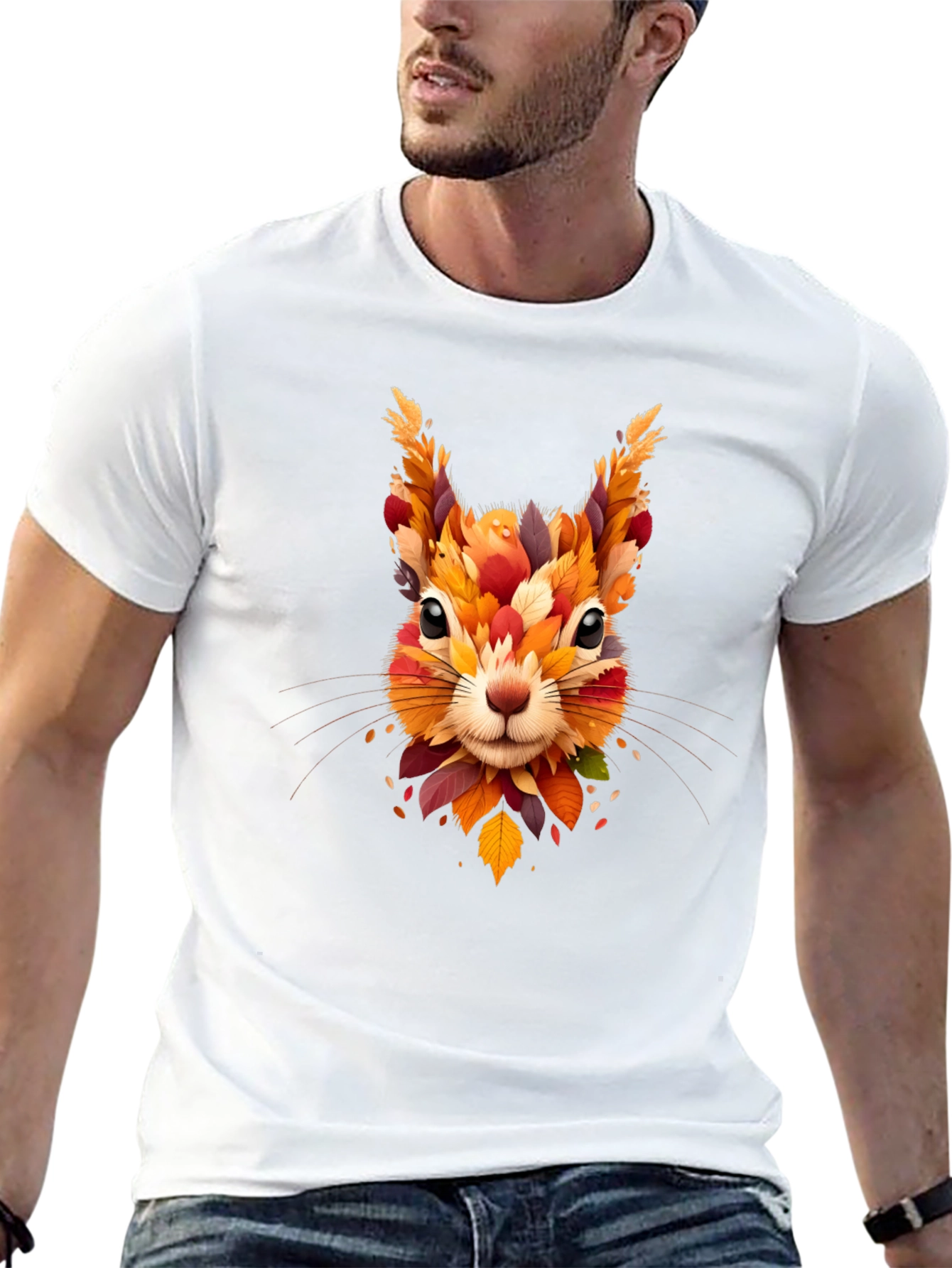 Autumn Squirrel Graphic Tee - Fall Inspired Design