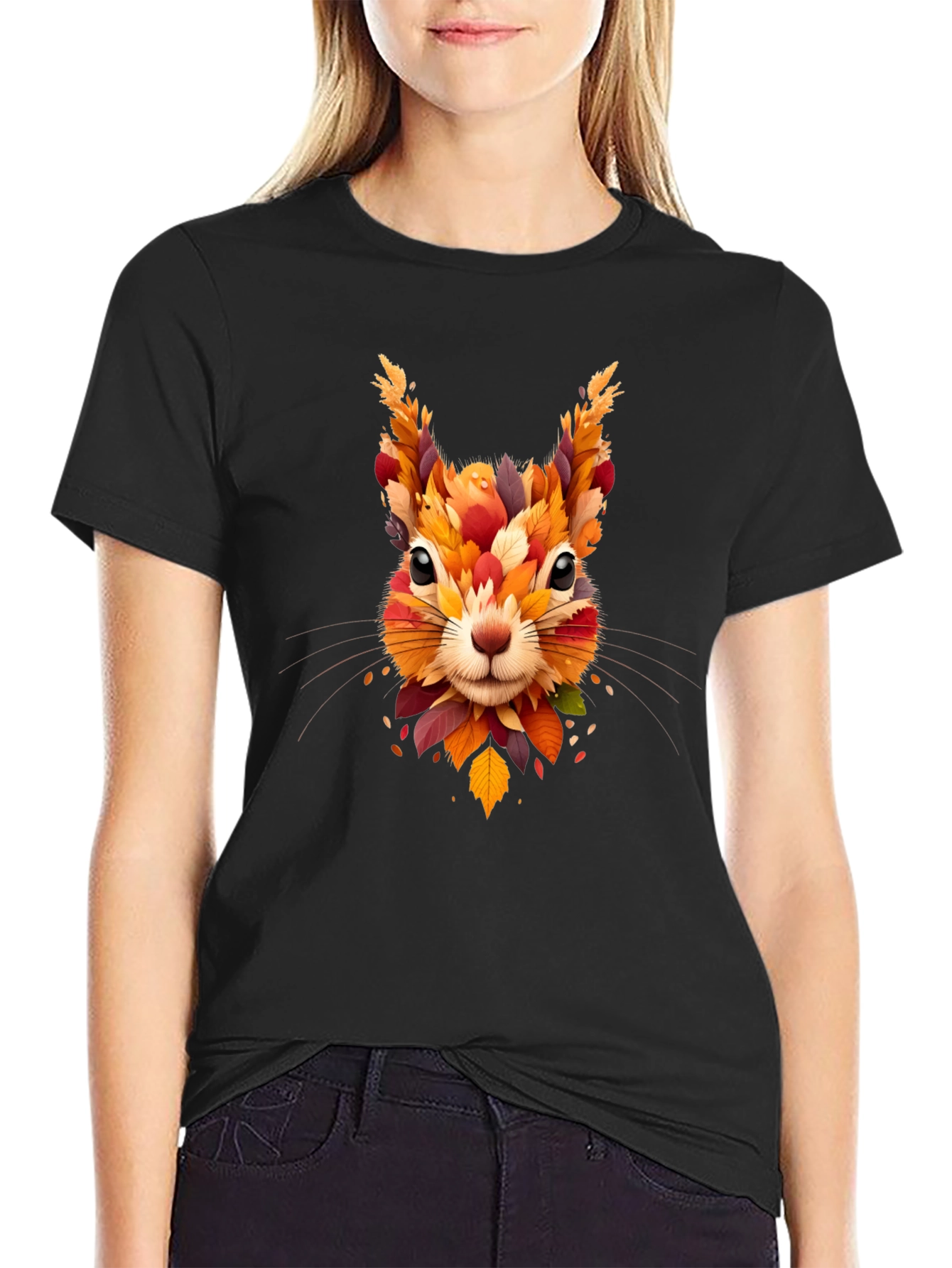 Autumn Squirrel Graphic Tee - Fall Inspired Design