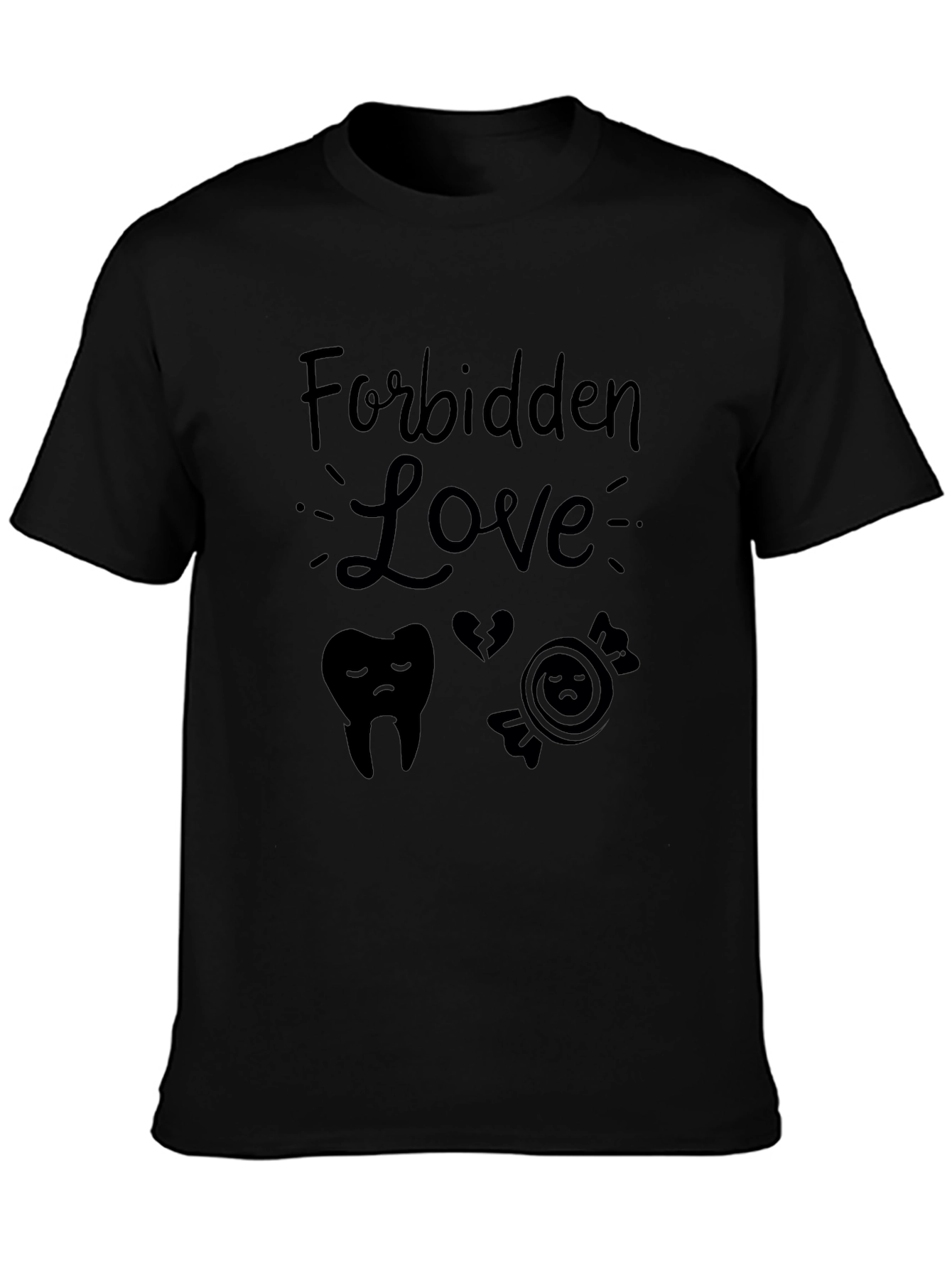 Forbidden Love Graphic Tee - Black Cotton T-Shirt