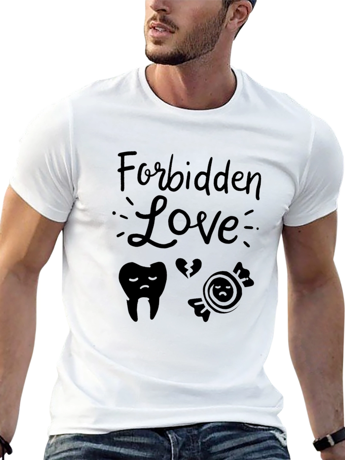 Forbidden Love Graphic Tee - Black Cotton T-Shirt