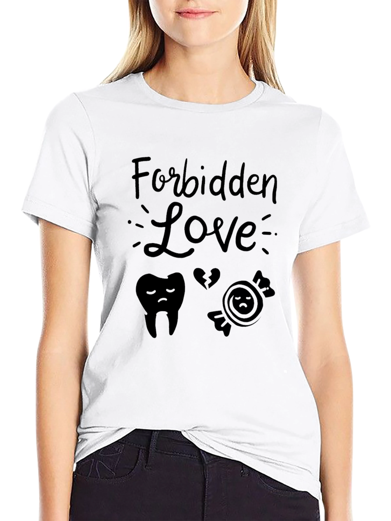 Forbidden Love Graphic Tee - Black Cotton T-Shirt