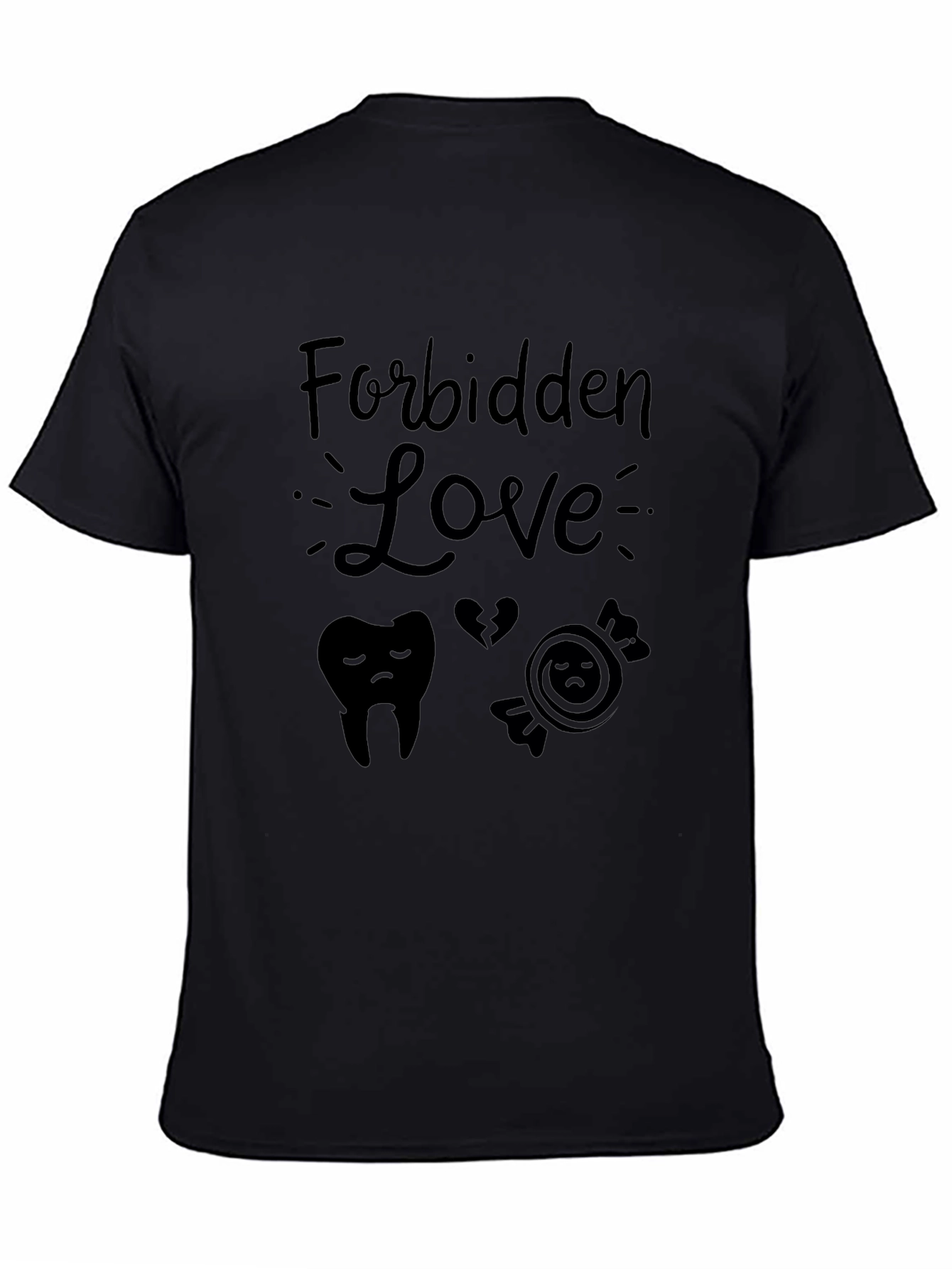 Forbidden Love Graphic Tee - Black Cotton T-Shirt