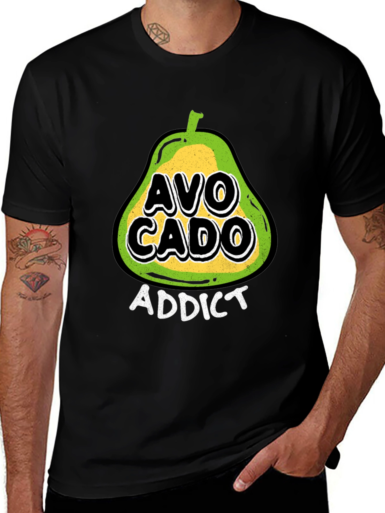 Avocado Addict Black T-Shirt - Trendy Graphic Tee