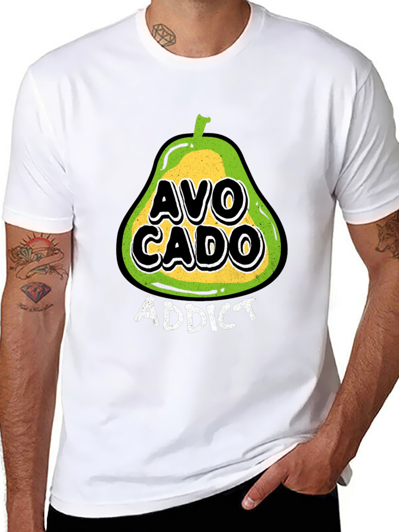 Avocado Addict Black T-Shirt - Trendy Graphic Tee