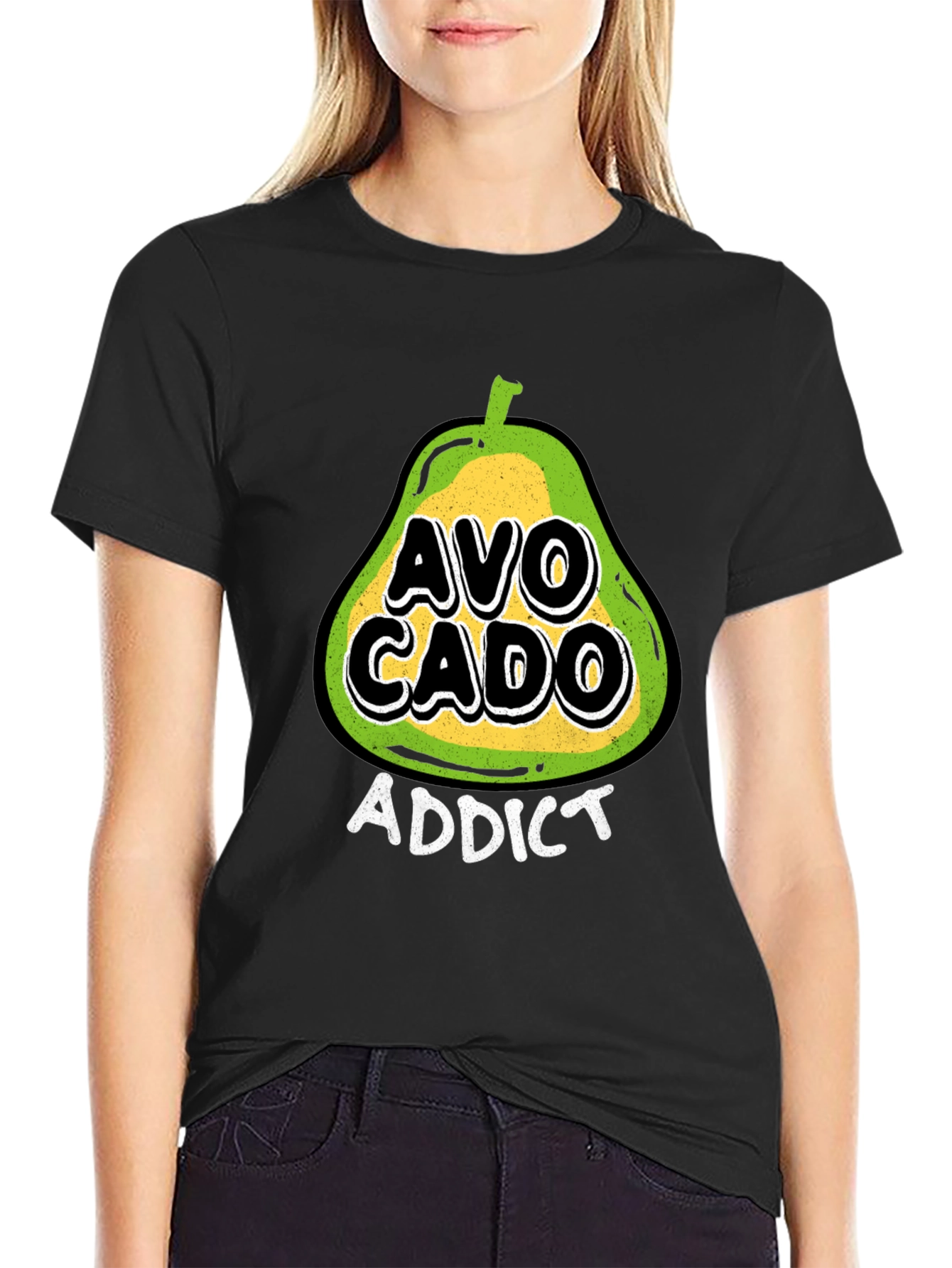 Avocado Addict Black T-Shirt - Trendy Graphic Tee