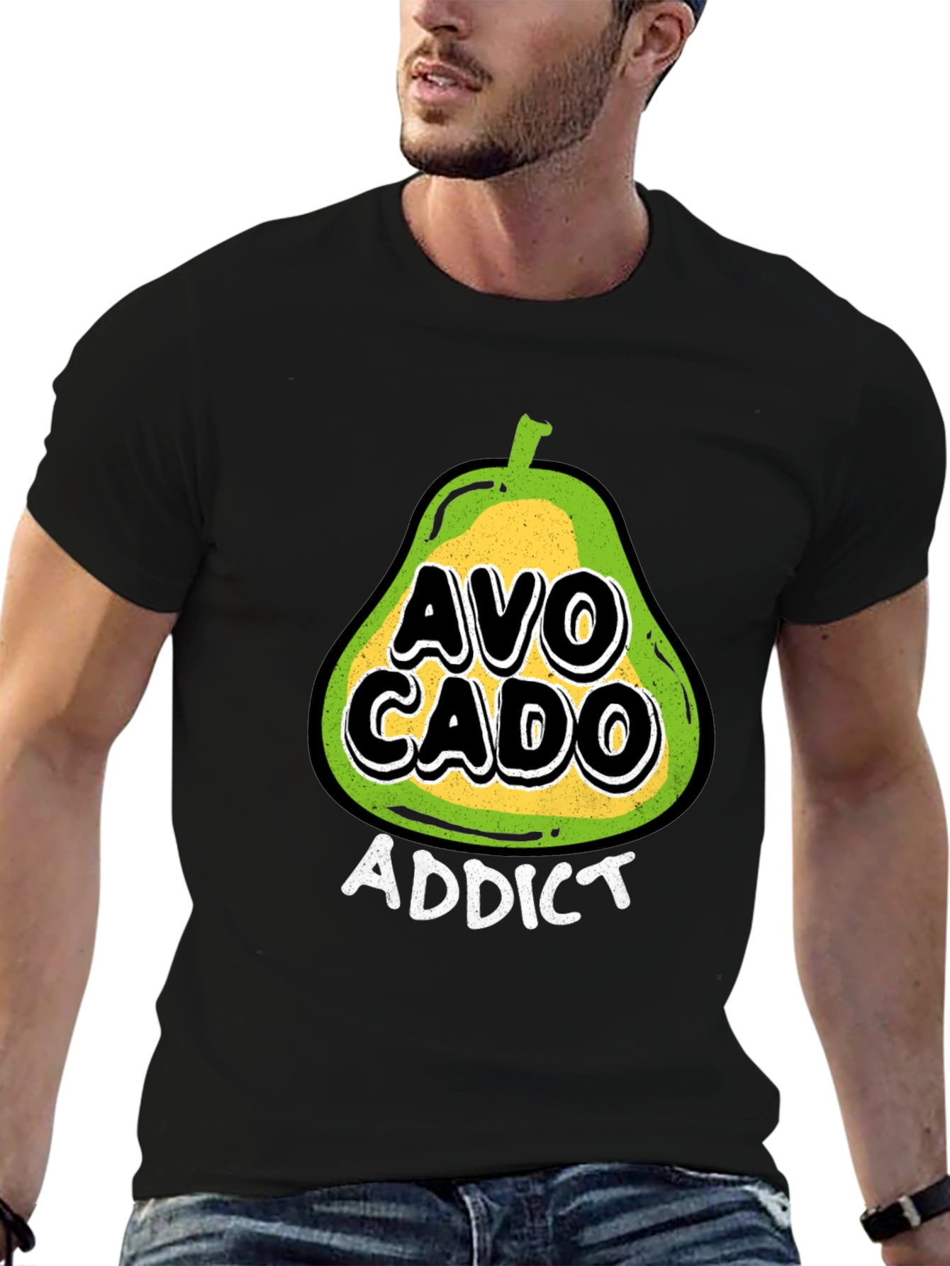 Avocado Addict Black T-Shirt - Trendy Graphic Tee