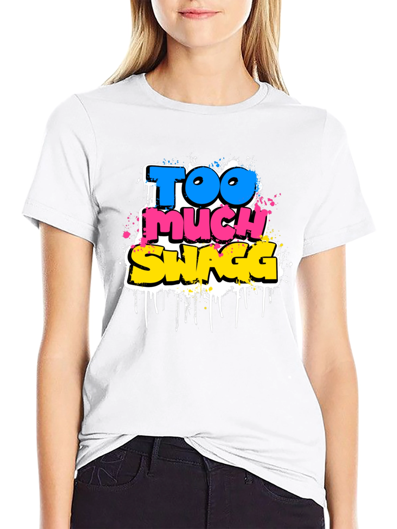Too Much Swagg Graphic Tee - Black Cotton T-Shirt