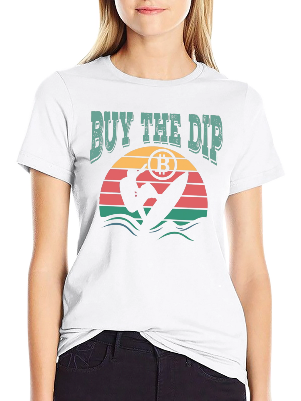 Buy the Dip Bitcoin Surfer Graphic T-Shirt