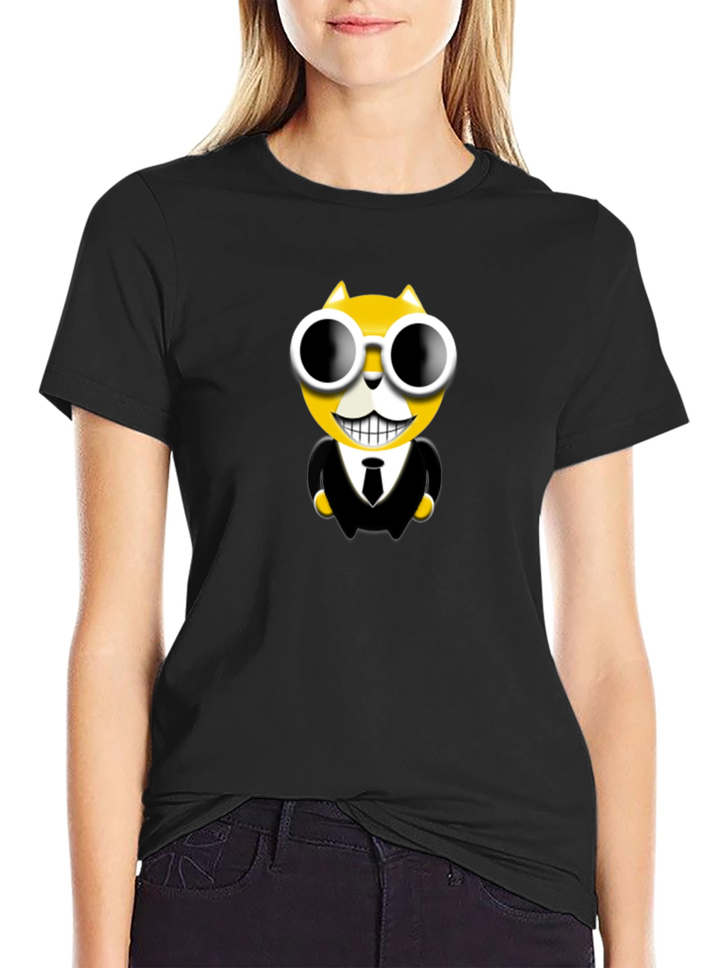 Cool Cat in Suit Graphic T-Shirt