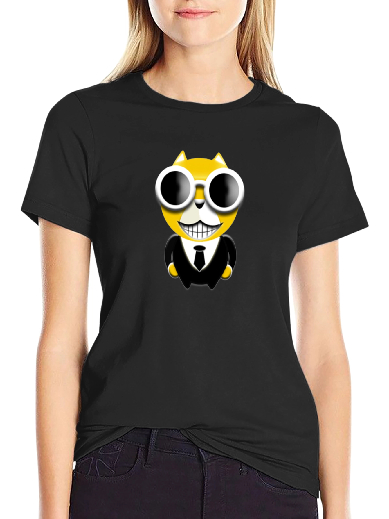 Cool Cat in Suit Graphic T-Shirt