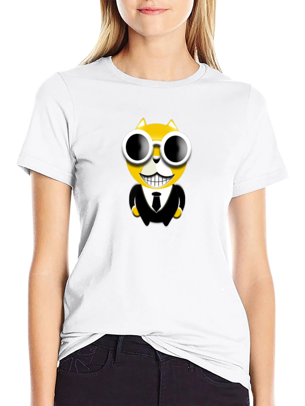 Cool Cat in Suit Graphic T-Shirt