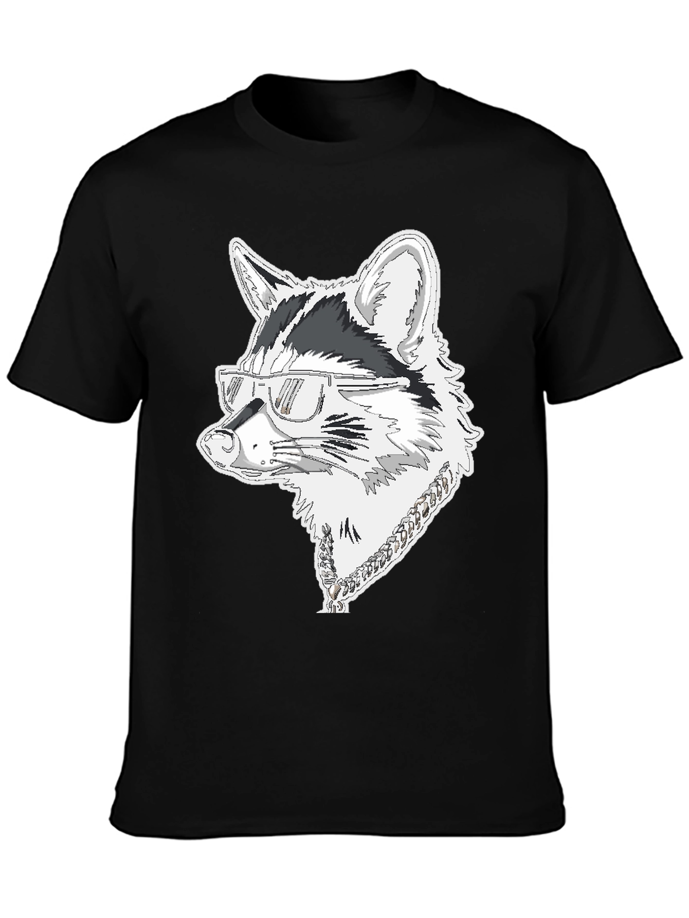 Cool Raccoon Graphic Tee - Black Cotton T-Shirt