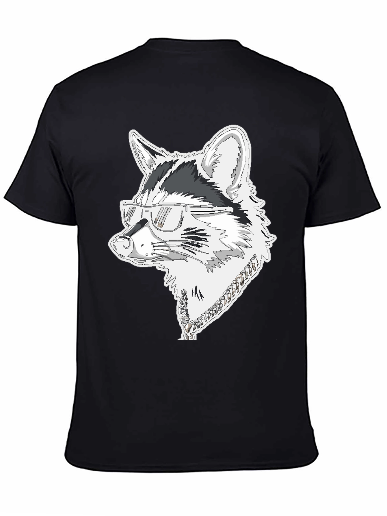 Cool Raccoon Graphic Tee - Black Cotton T-Shirt