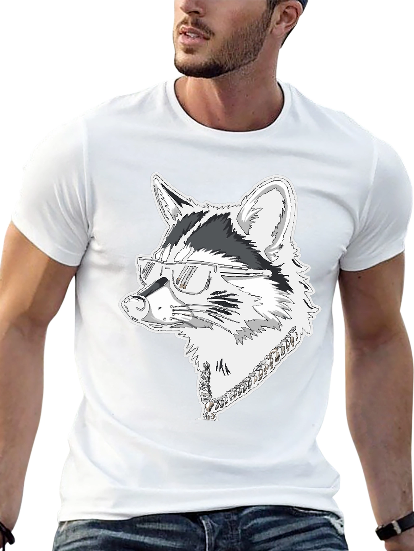 Cool Raccoon Graphic Tee - Black Cotton T-Shirt