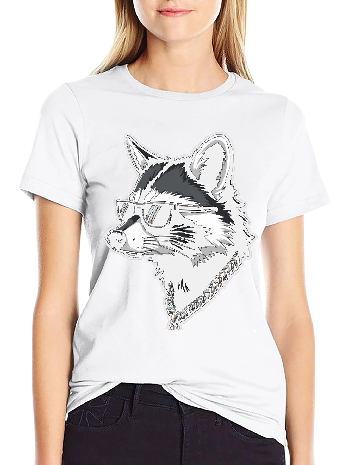 Cool Raccoon Graphic Tee - Black Cotton T-Shirt