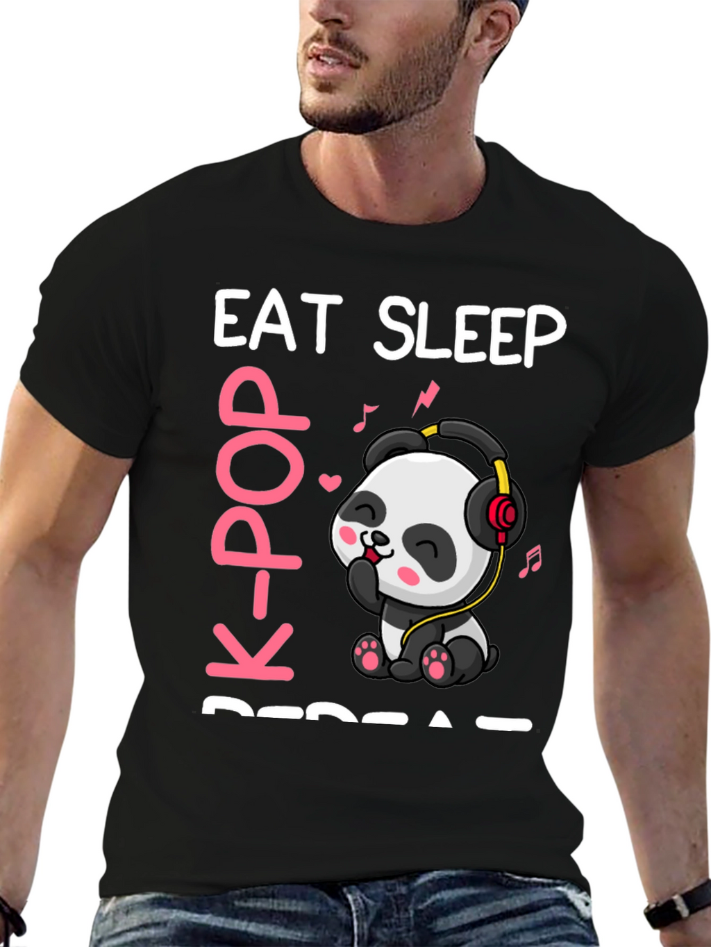 Eat Sleep K-Pop Repeat Panda T-Shirt