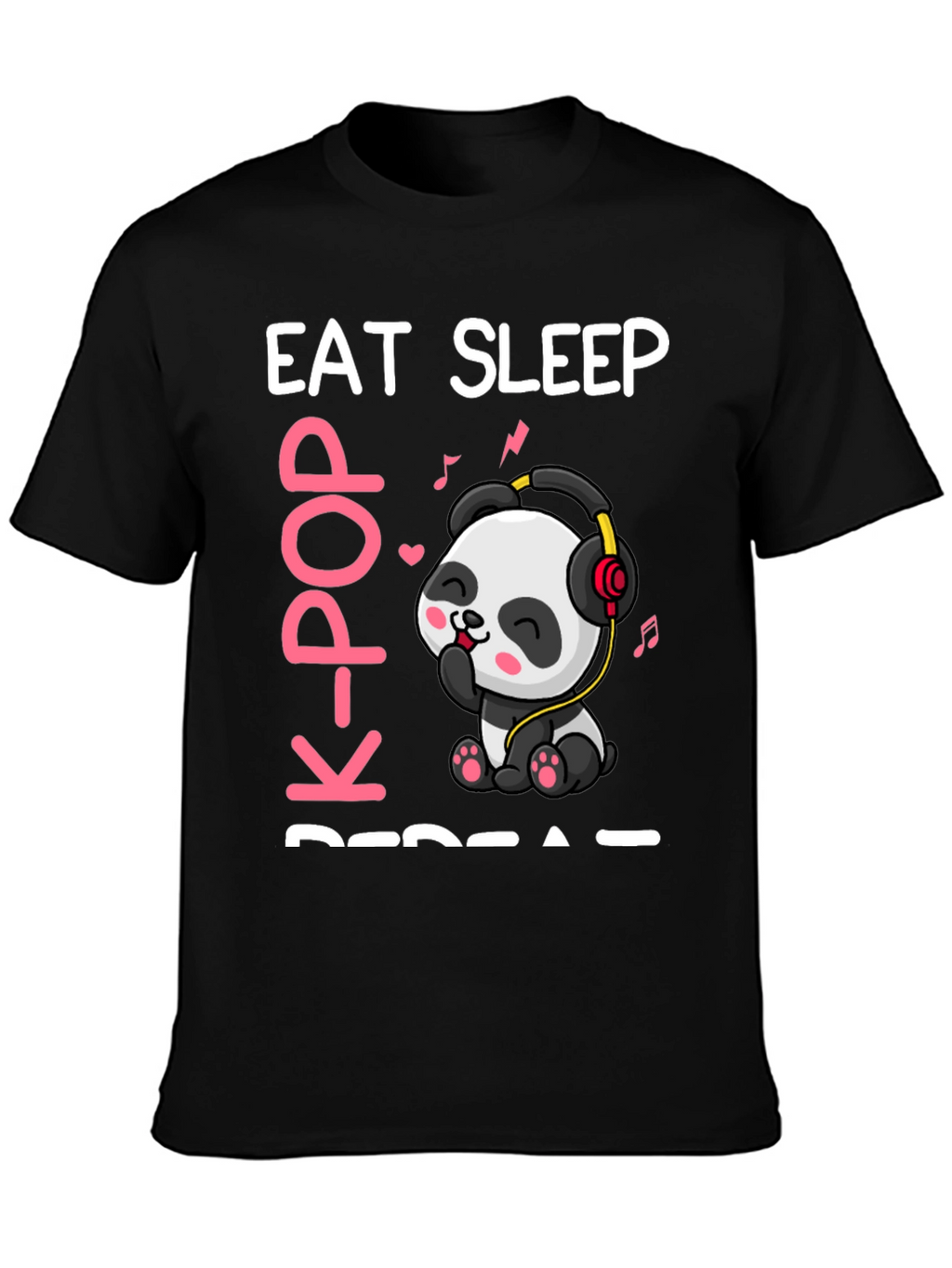 Eat Sleep K-Pop Repeat Panda T-Shirt