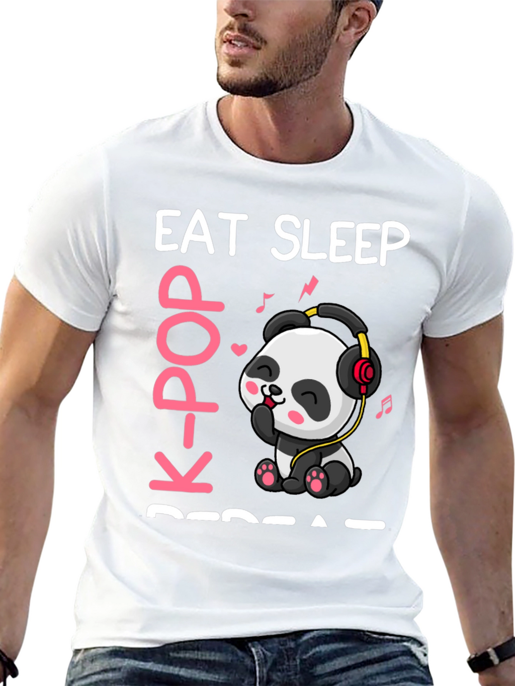 Eat Sleep K-Pop Repeat Panda T-Shirt
