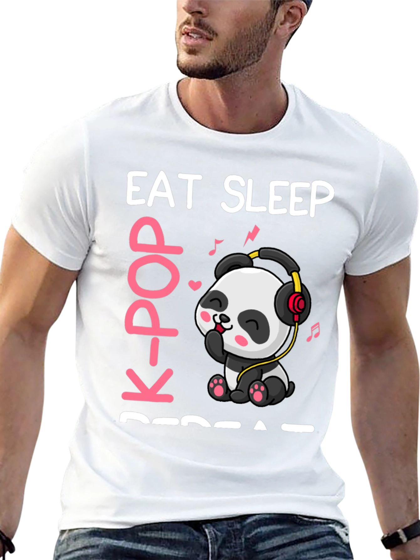 Eat Sleep K-Pop Repeat Panda T-Shirt
