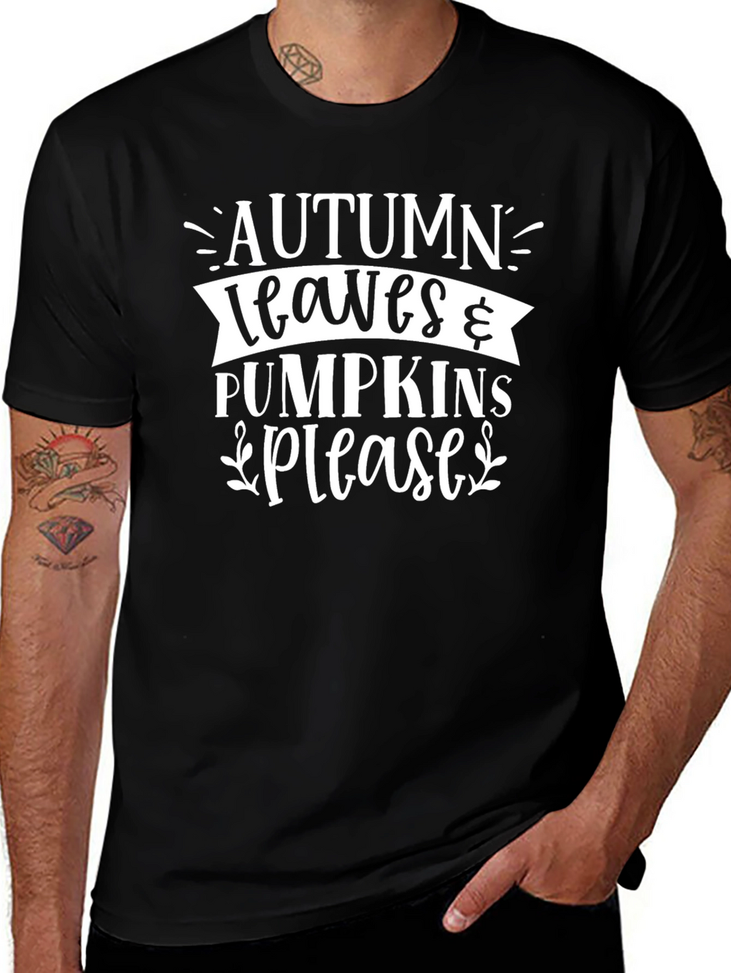 Autumn Leaves & Pumpkins Please T-Shirt
