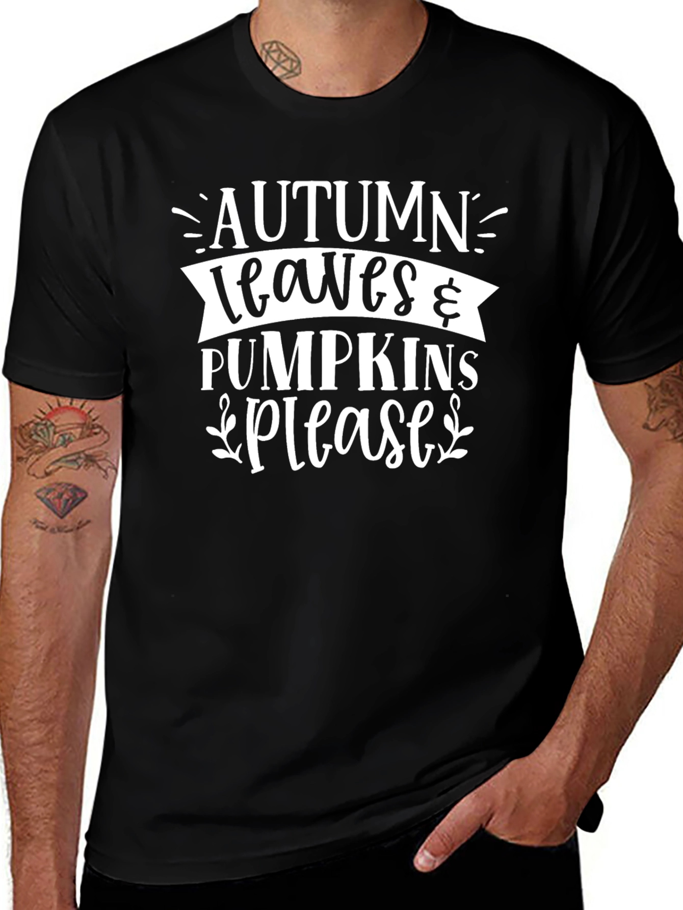 Autumn Leaves & Pumpkins Please T-Shirt