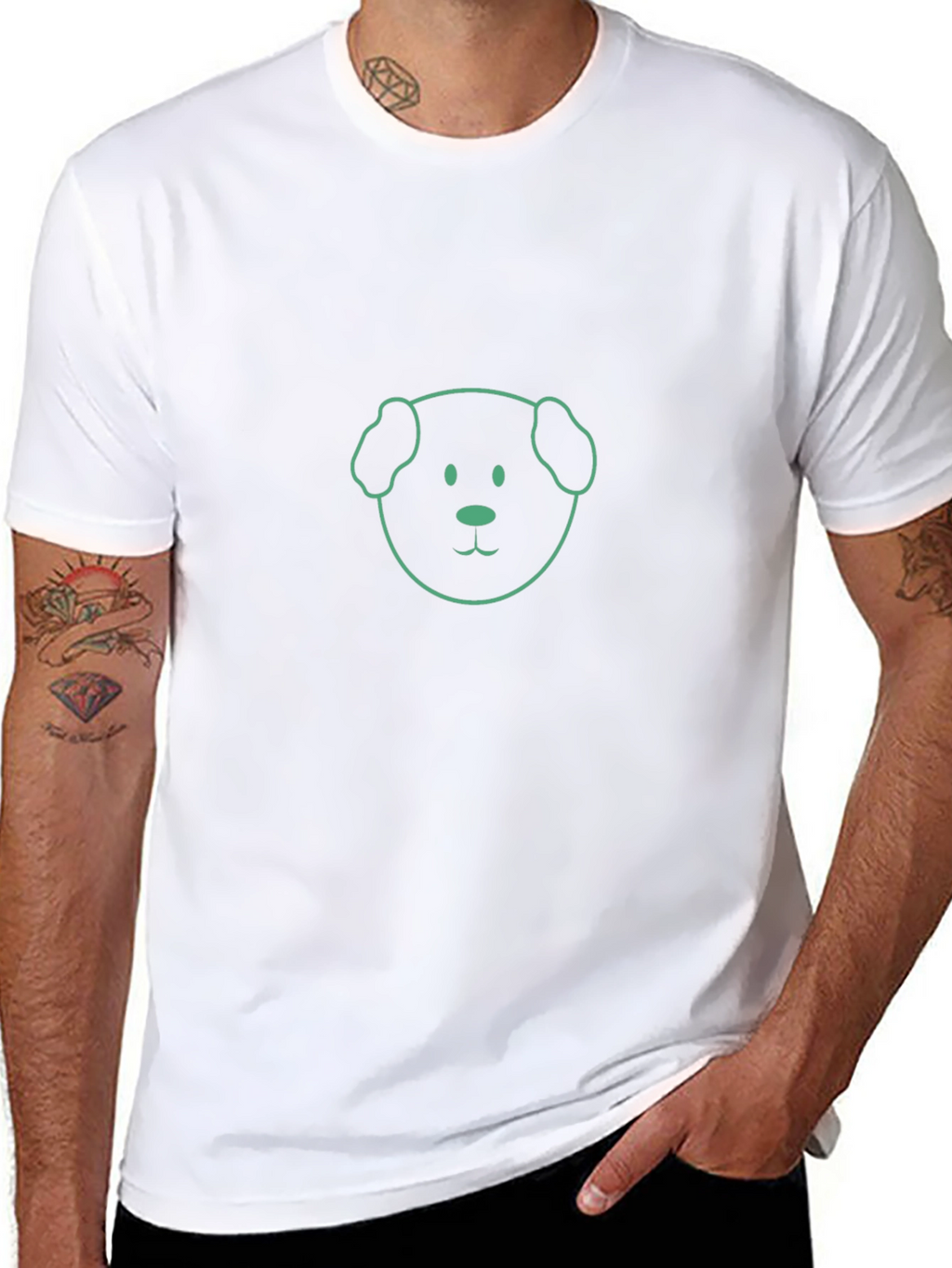 Dog Graphic Tee - Casual Black T-Shirt