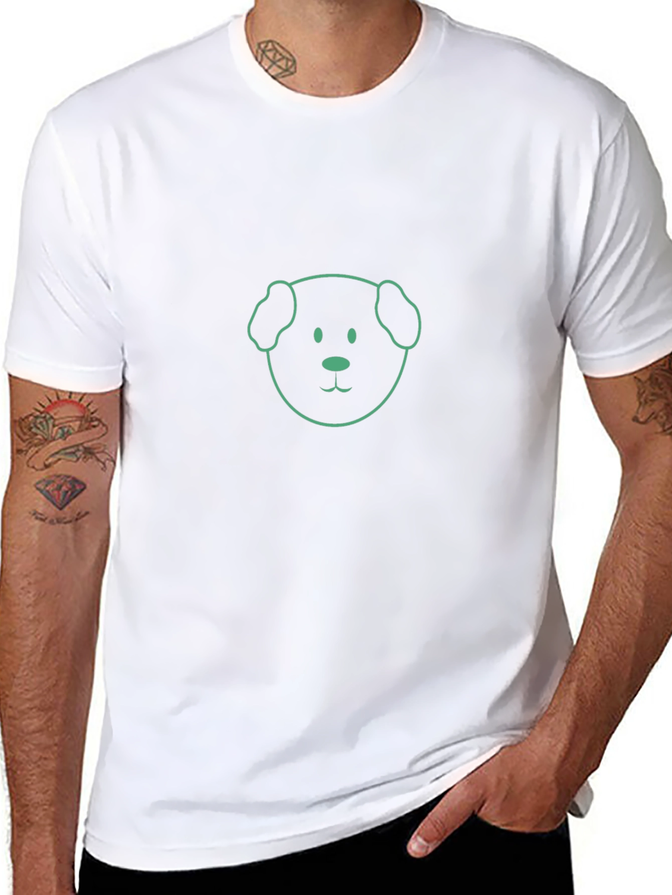 Dog Graphic Tee - Casual Black T-Shirt