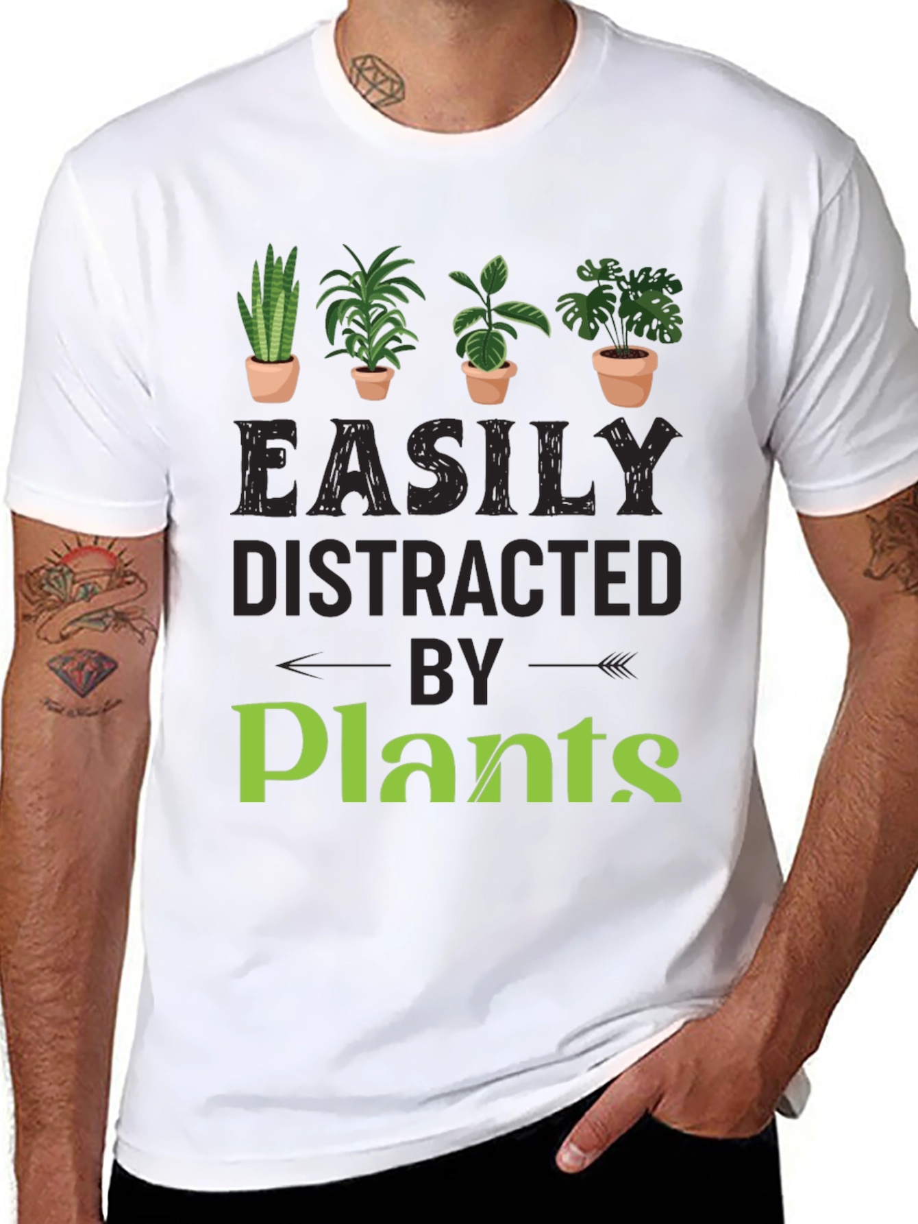 Easily Distracted By Plants Graphic T-Shirt