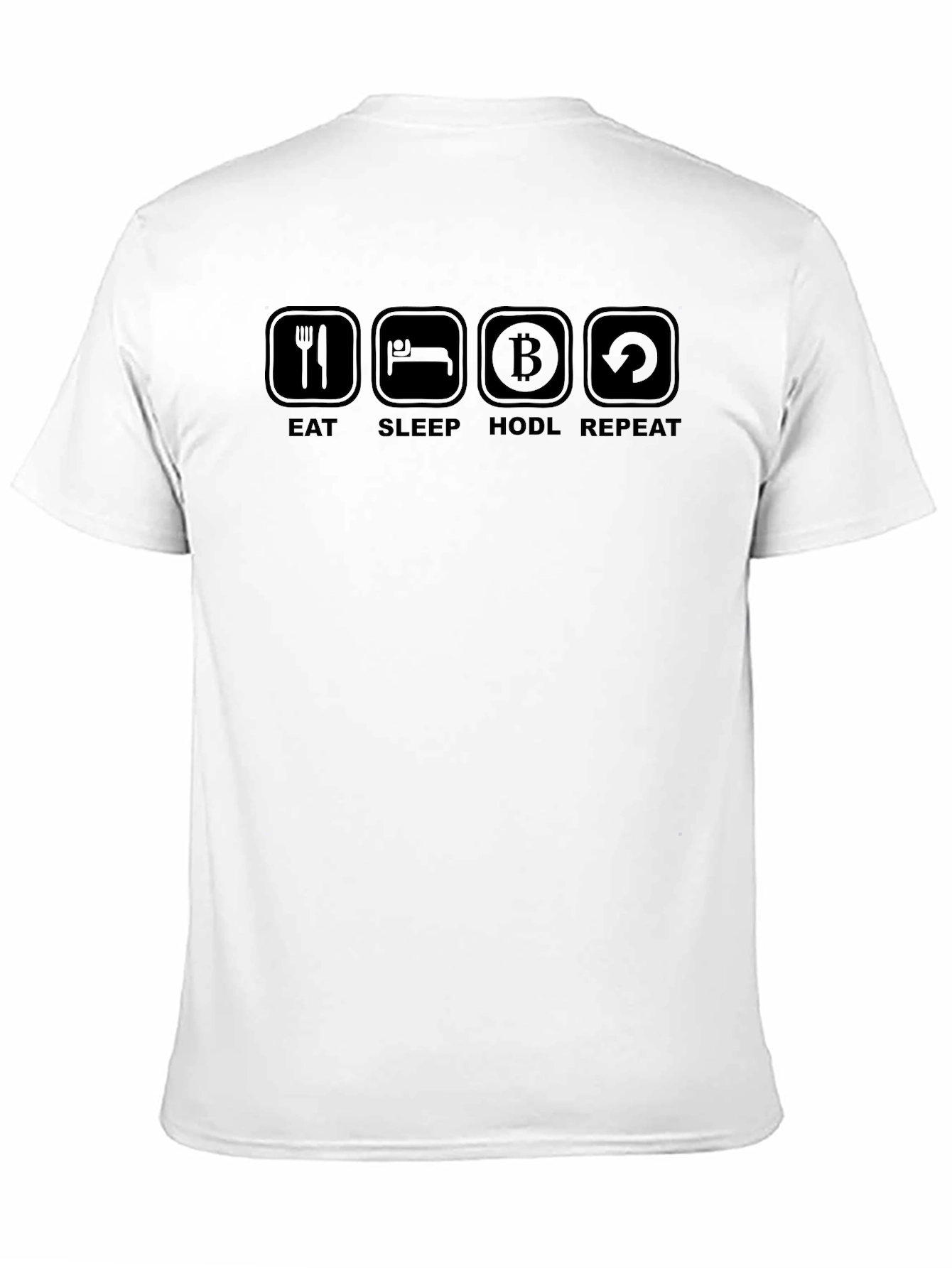 Eat Sleep HODL Repeat Black T-Shirt Crypto Design