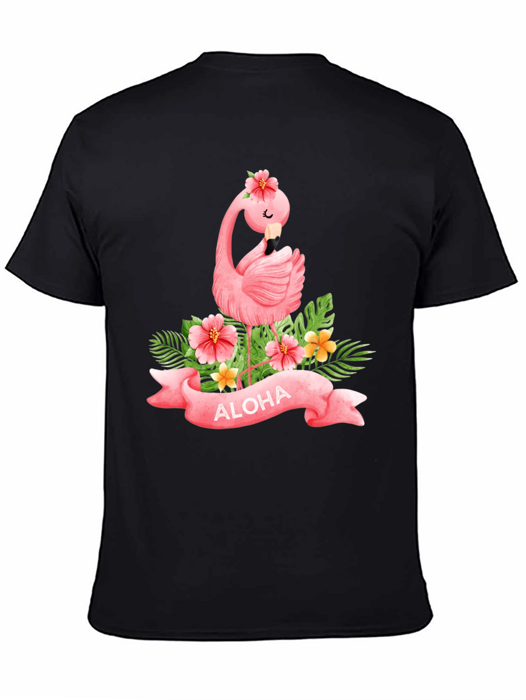 Aloha Flamingo Black T-Shirt