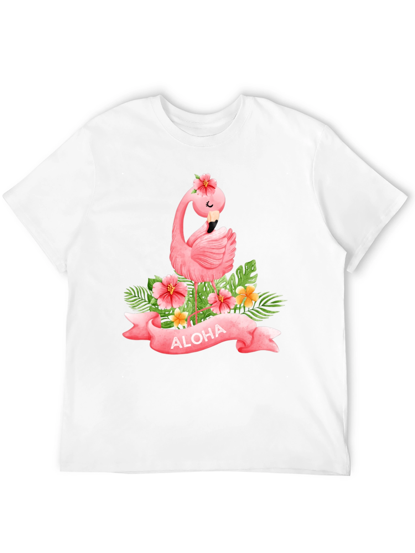 Aloha Flamingo Black T-Shirt