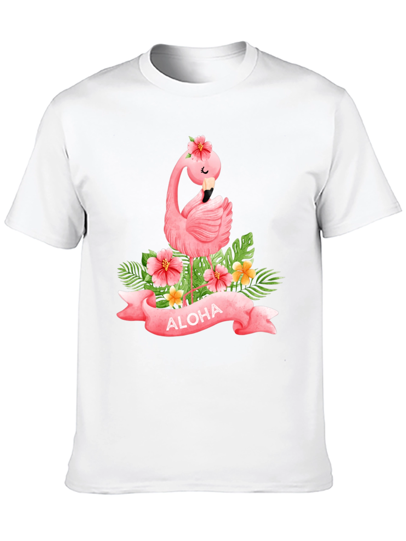 Aloha Flamingo Black T-Shirt