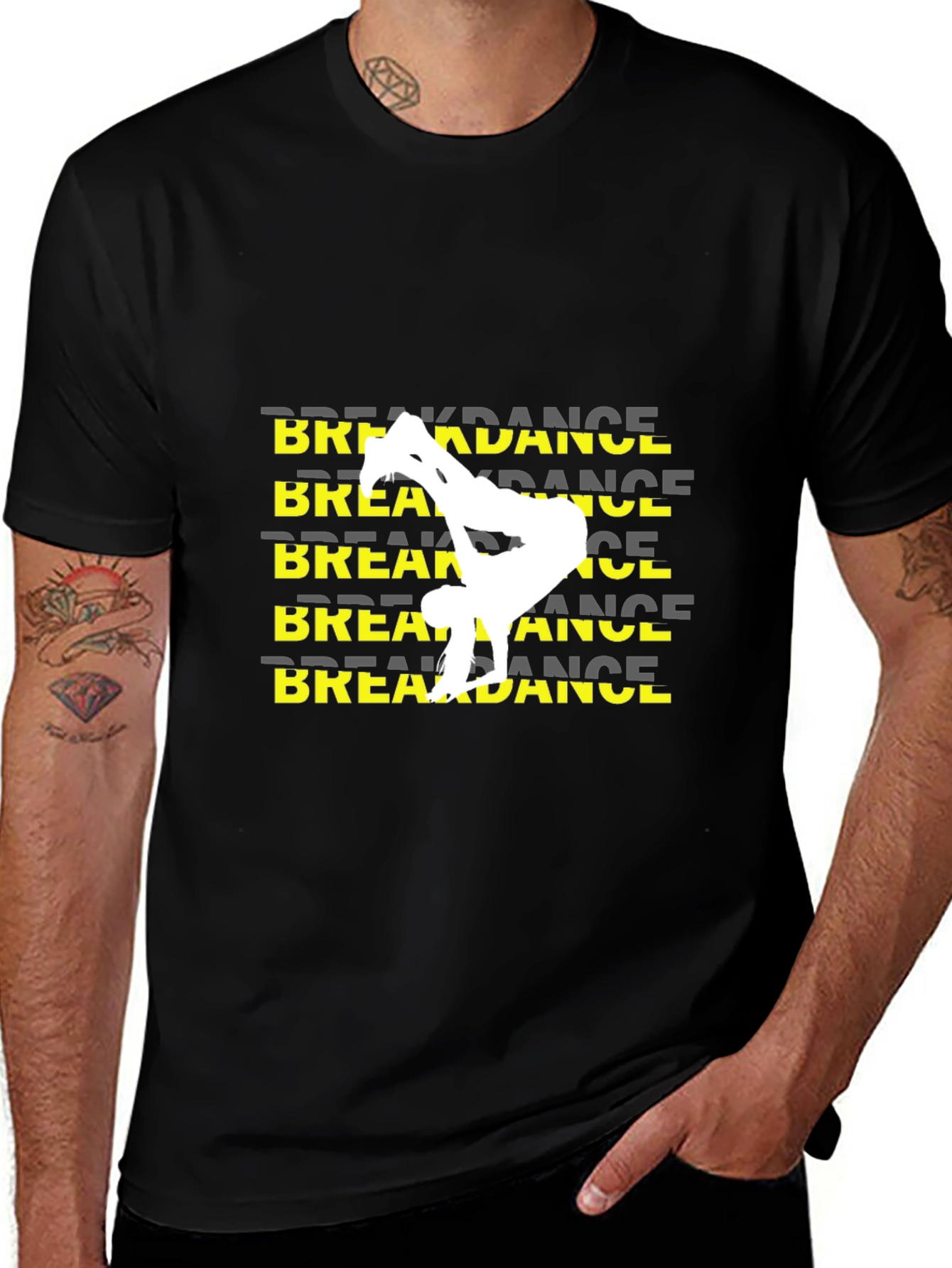Black Breakdance Graphic T-Shirt