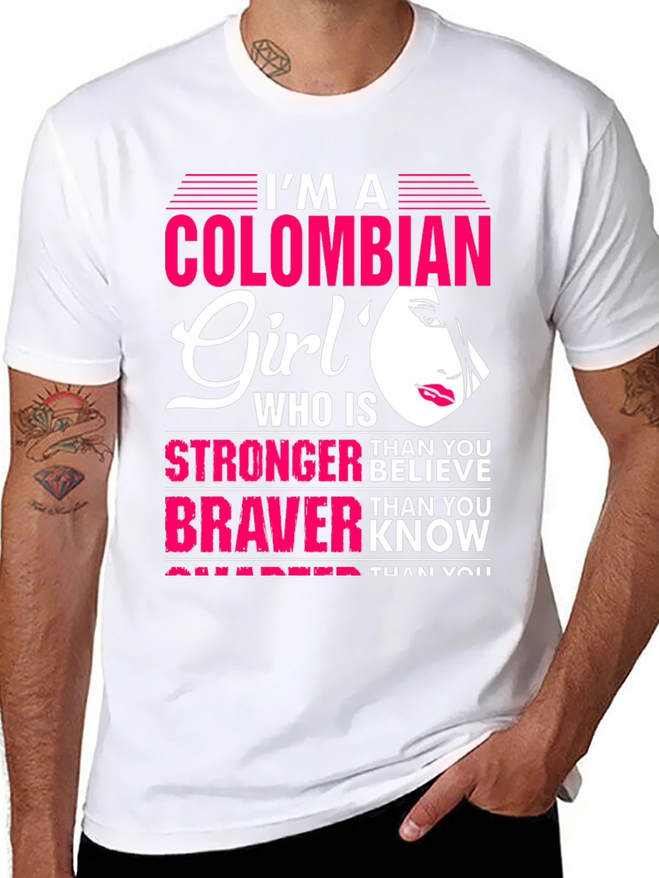 Colombian Girl Stronger Braver Smarter T-Shirt