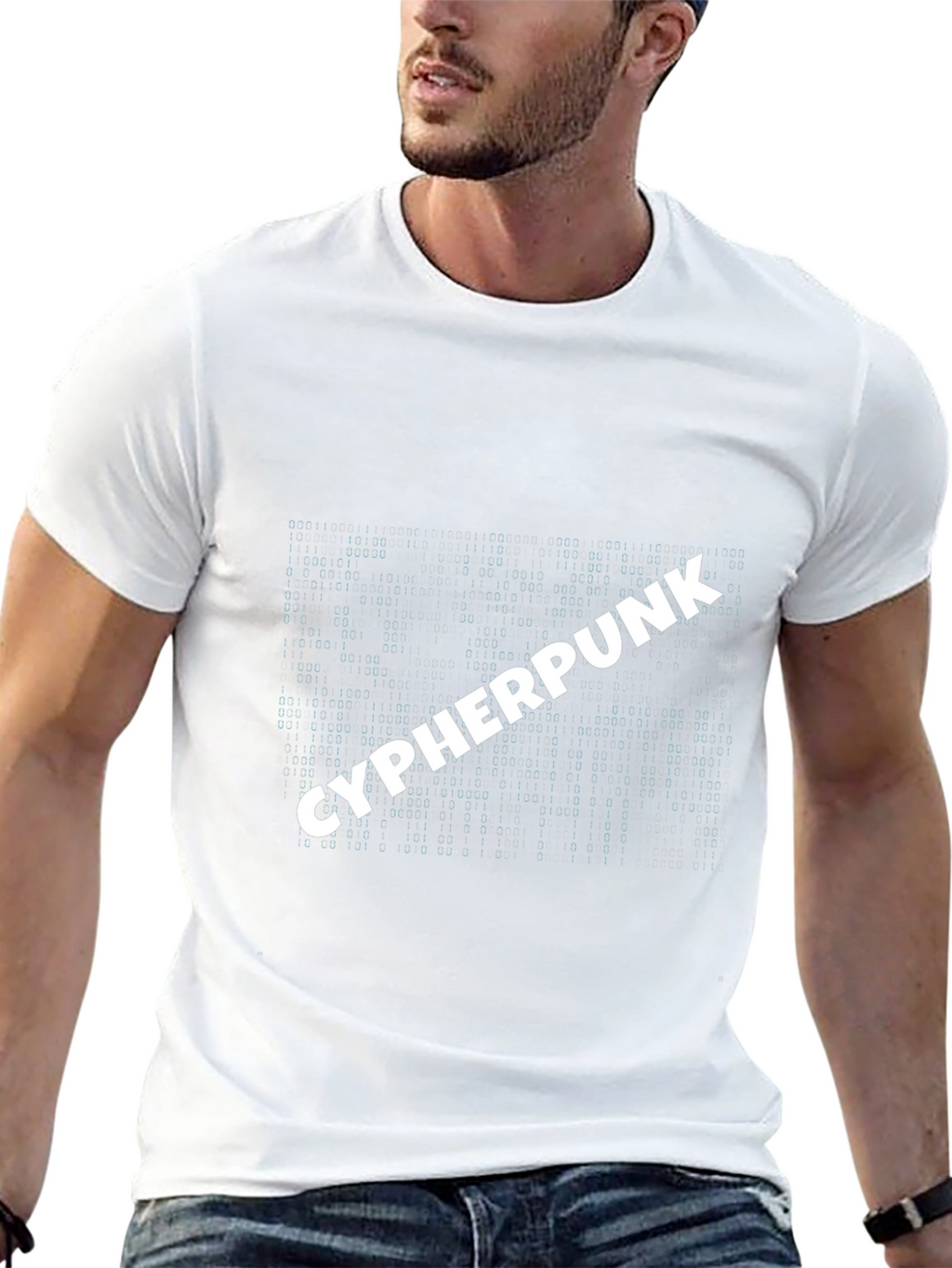 Cyberpunk Style T-Shirt: Matrix Code Design