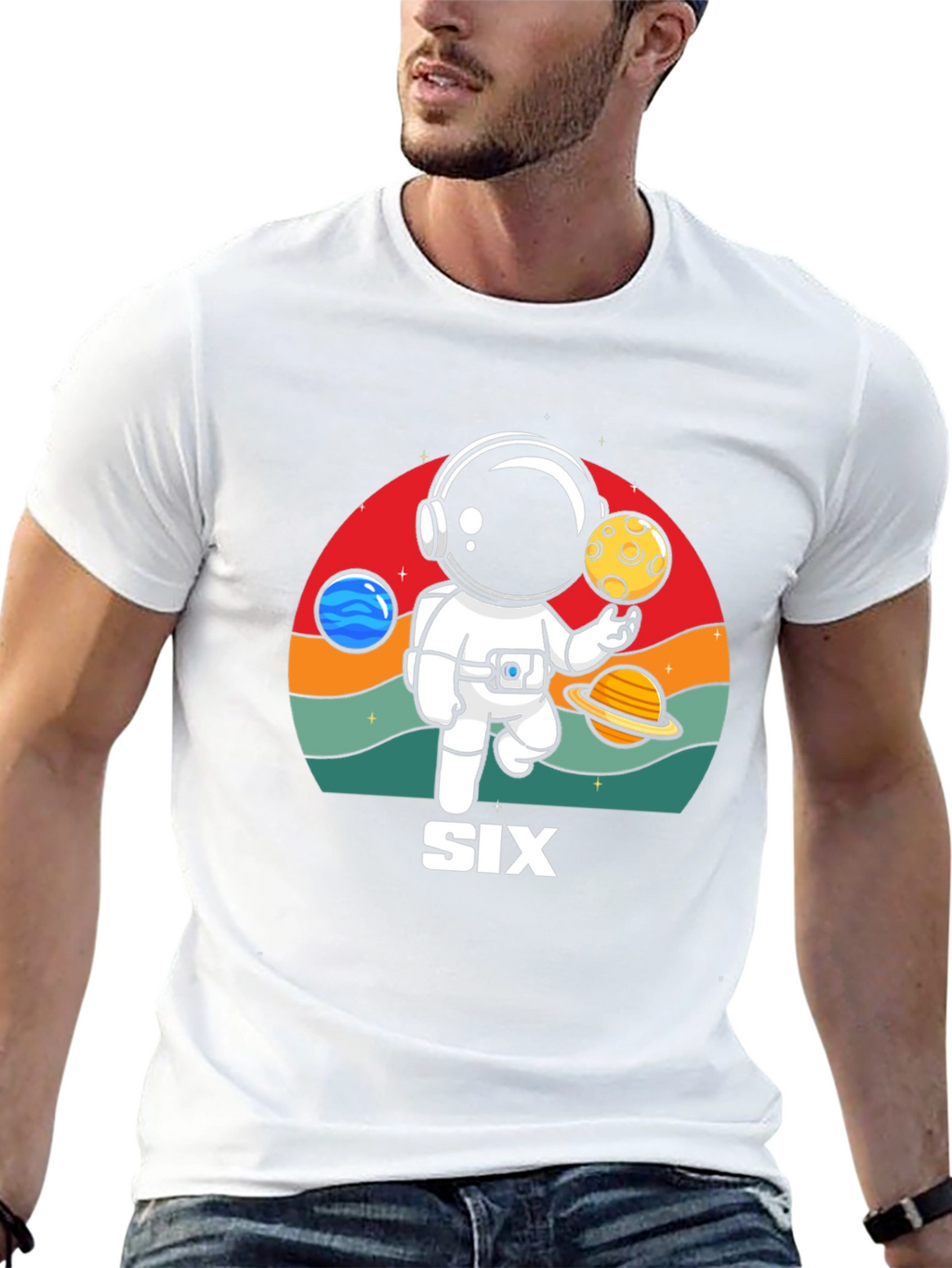 Astronaut Six Birthday T-Shirt
