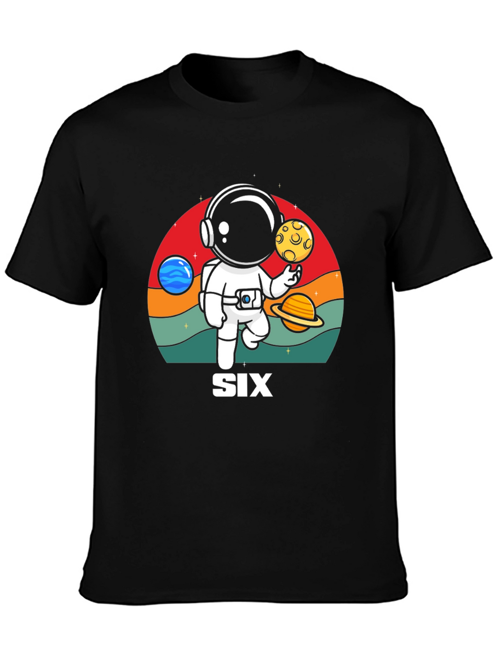 Astronaut Six Birthday T-Shirt