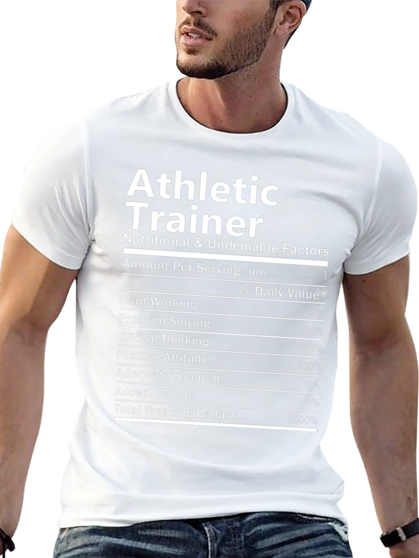 Athletic Trainer T-Shirt - Nutritional Facts Funny Tee