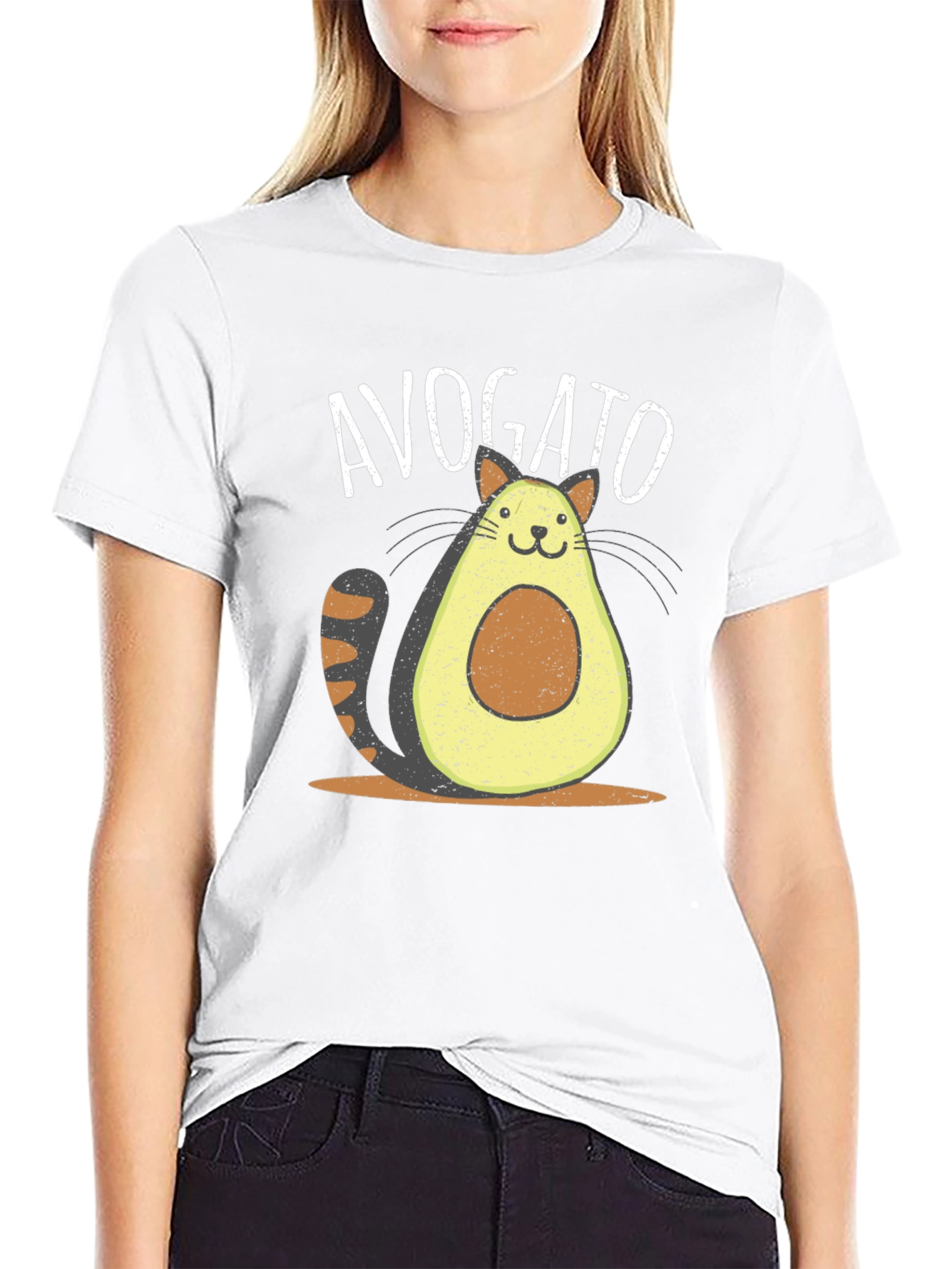 Avogato Funny Cat Avocado T-Shirt