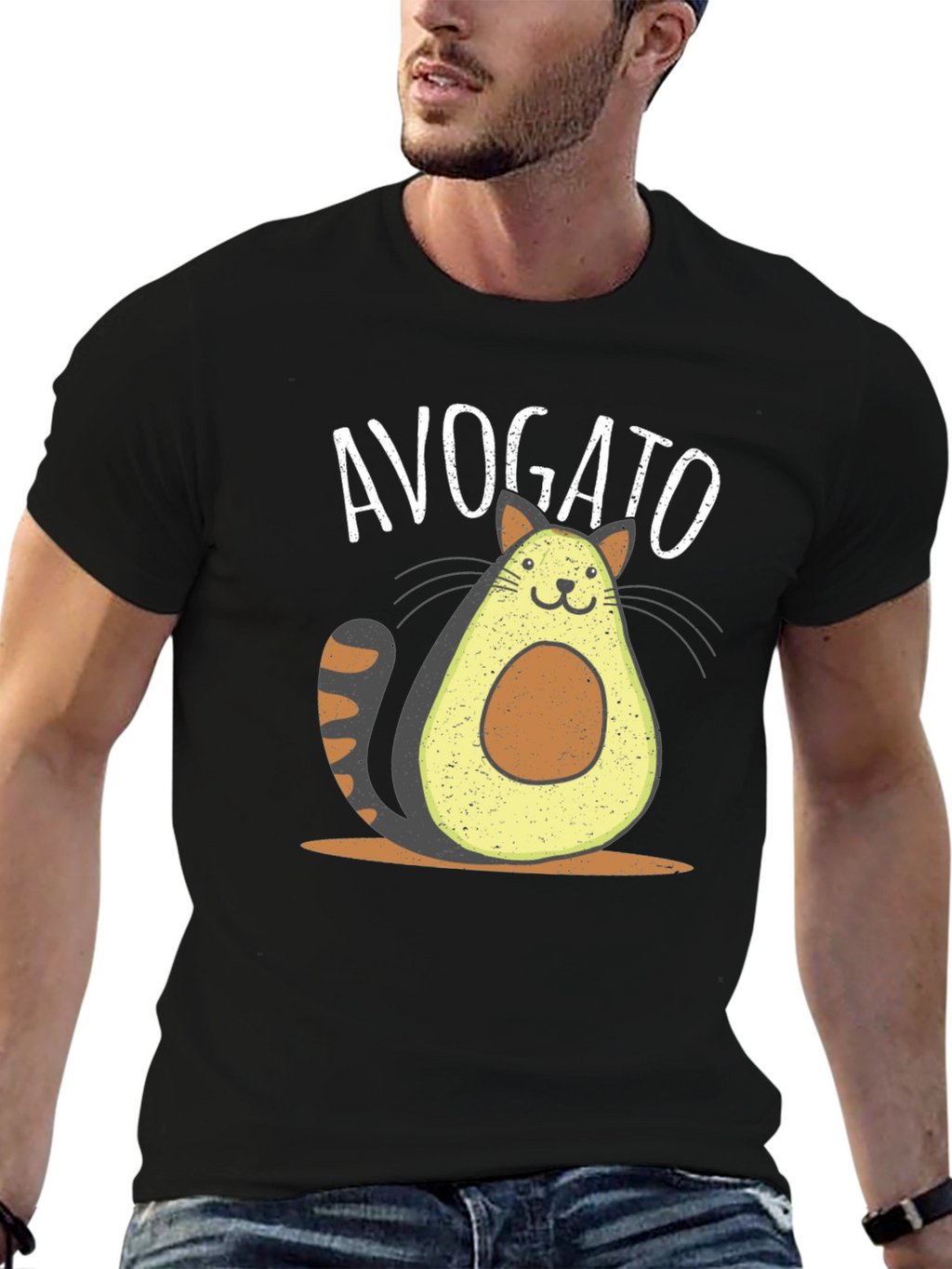 Avogato Funny Cat Avocado T-Shirt