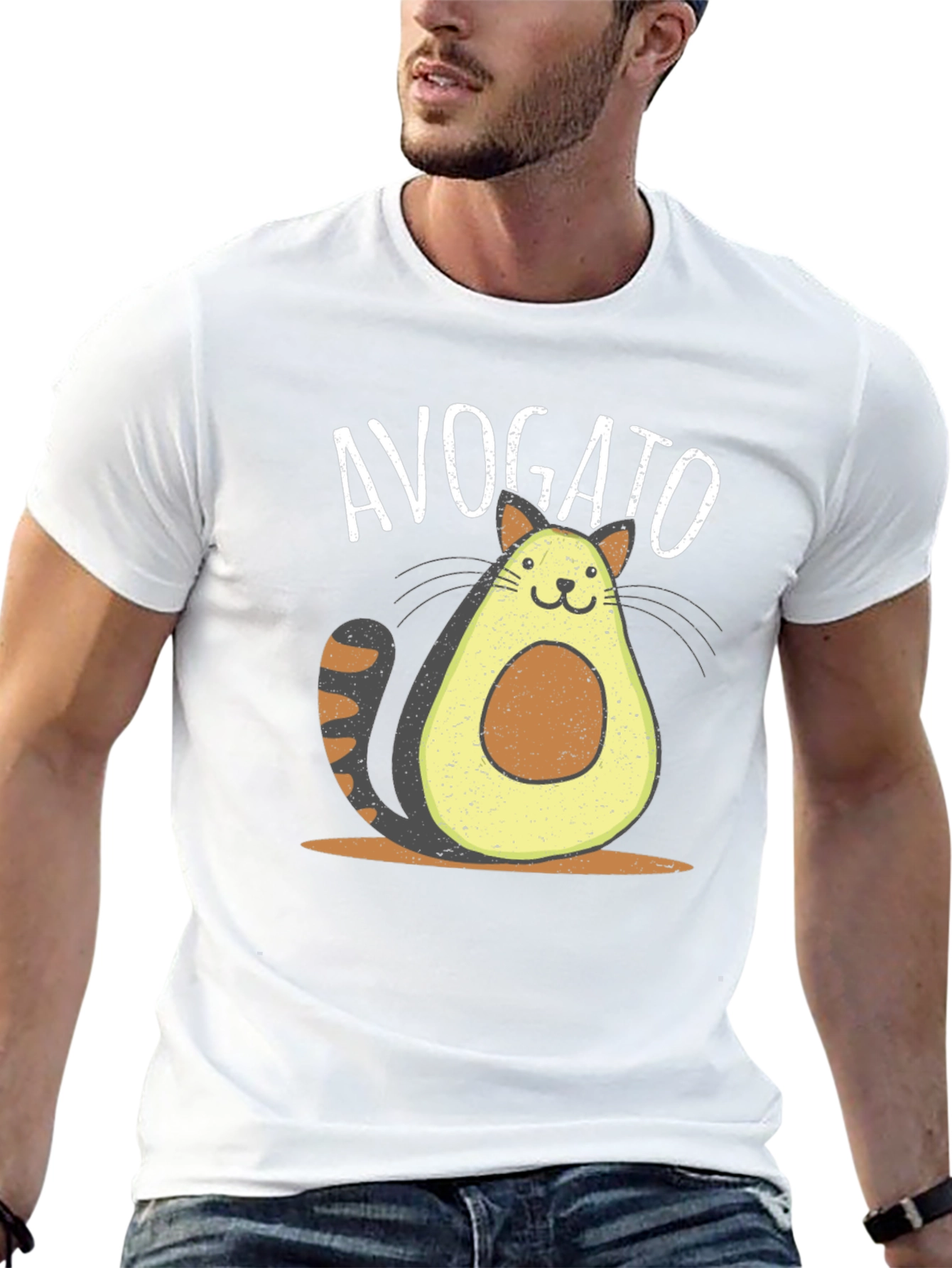 Avogato Funny Cat Avocado T-Shirt