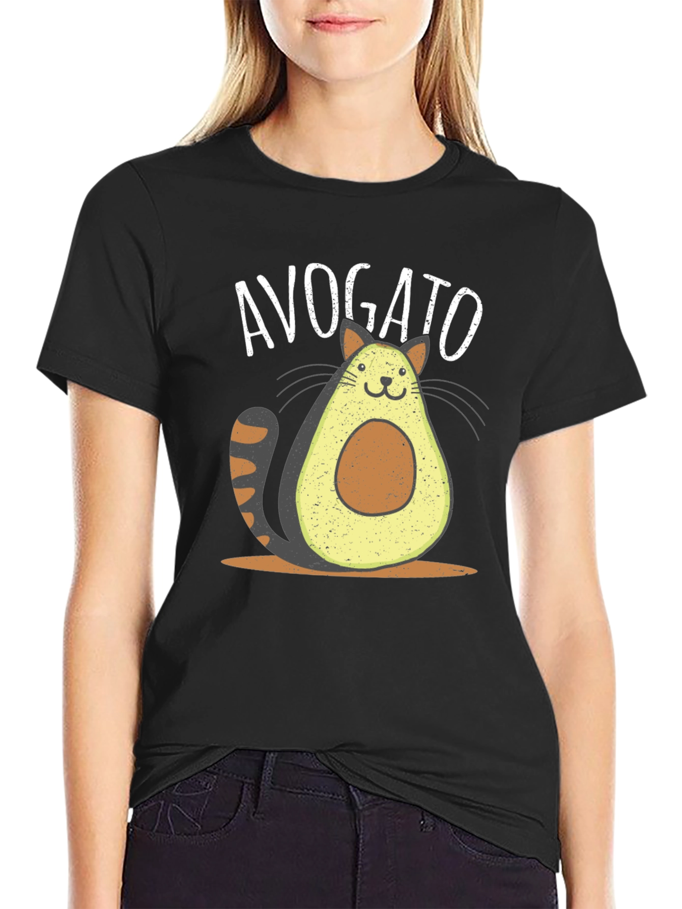 Avogato Funny Cat Avocado T-Shirt