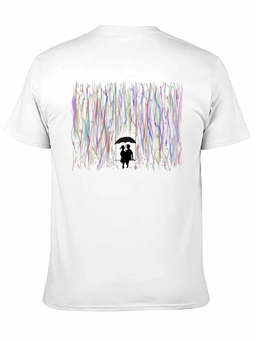 Abstract Couple Silhouette Black T-Shirt
