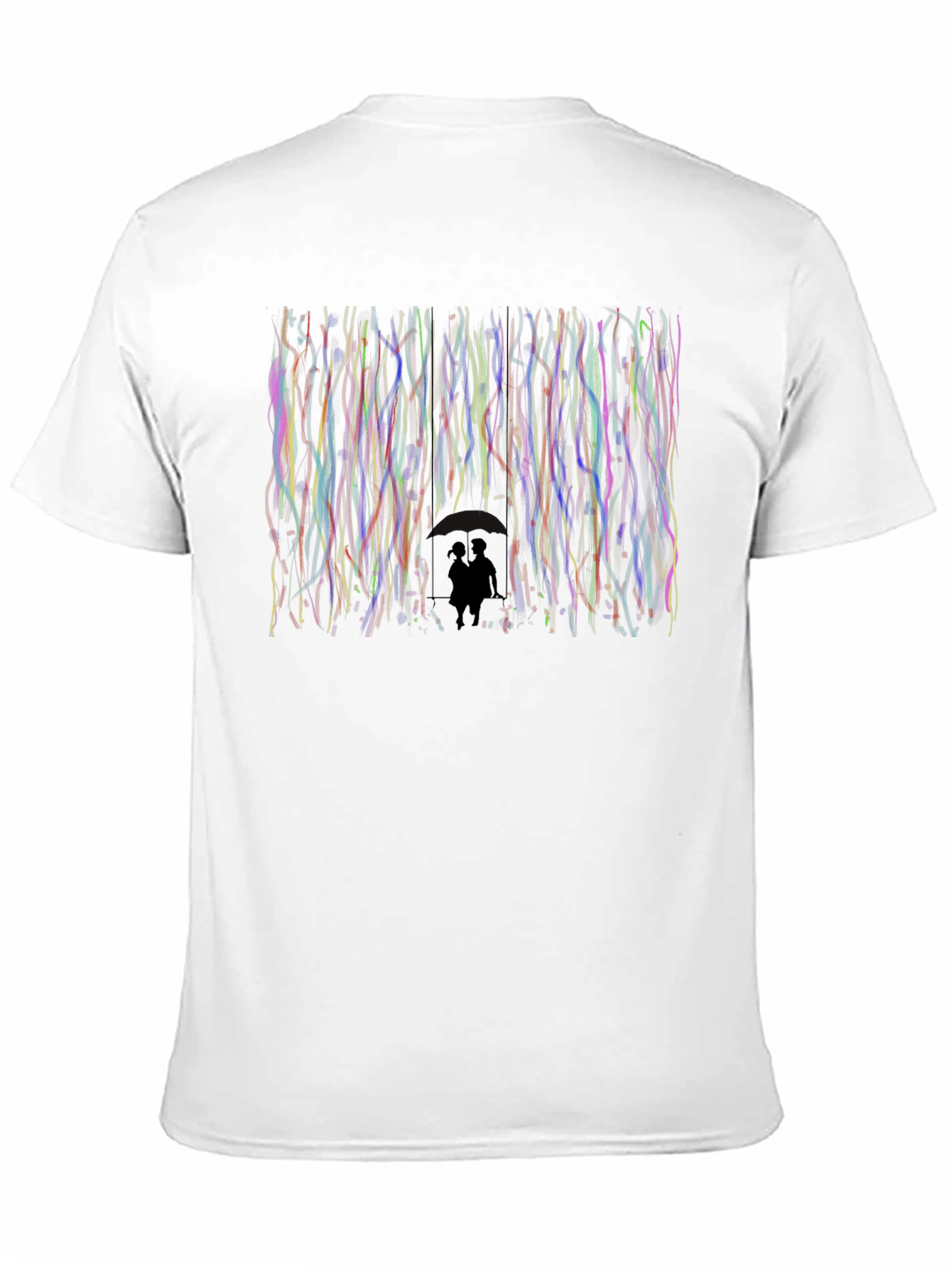 Abstract Couple Silhouette Black T-Shirt