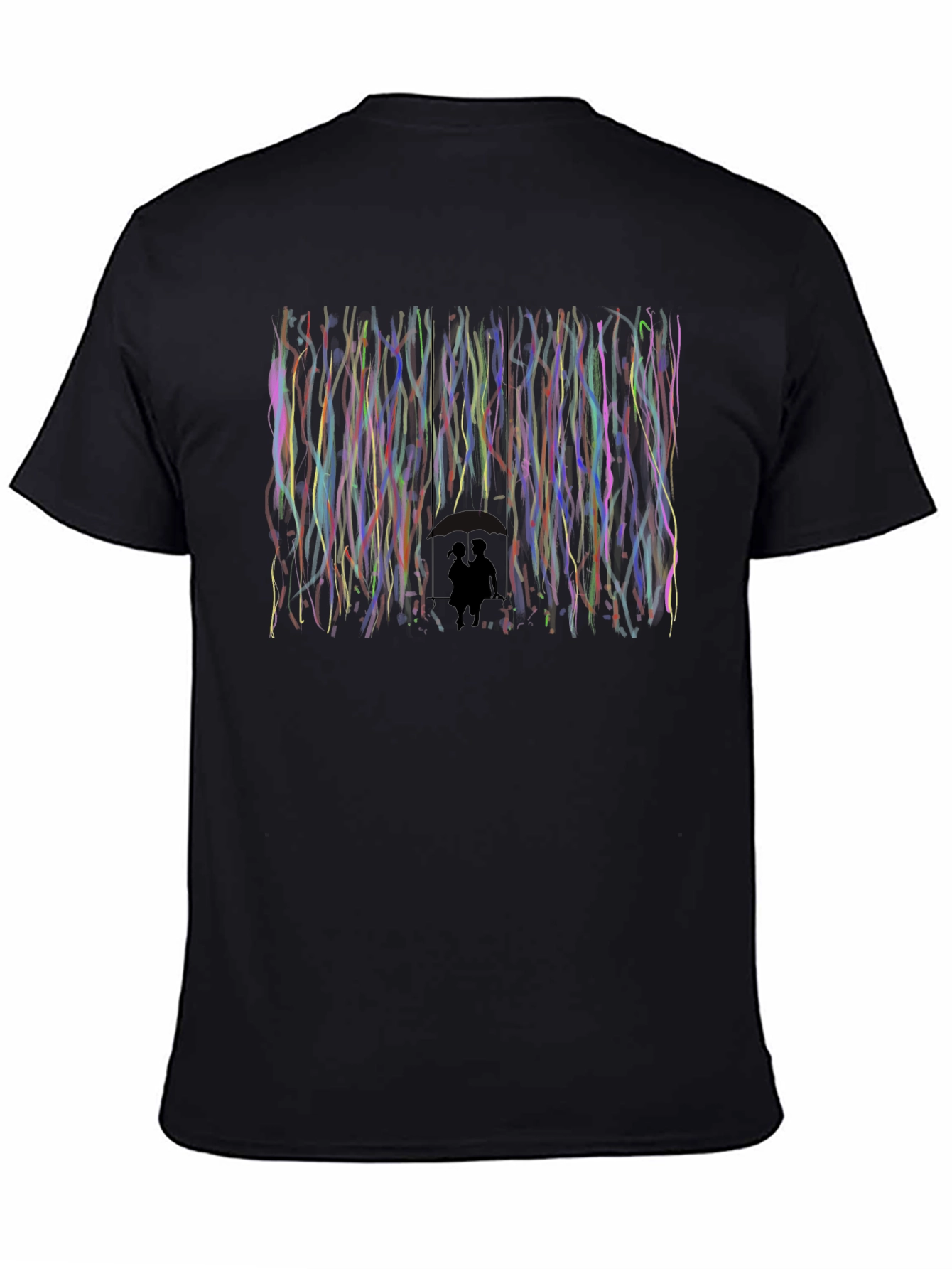 Abstract Couple Silhouette Black T-Shirt