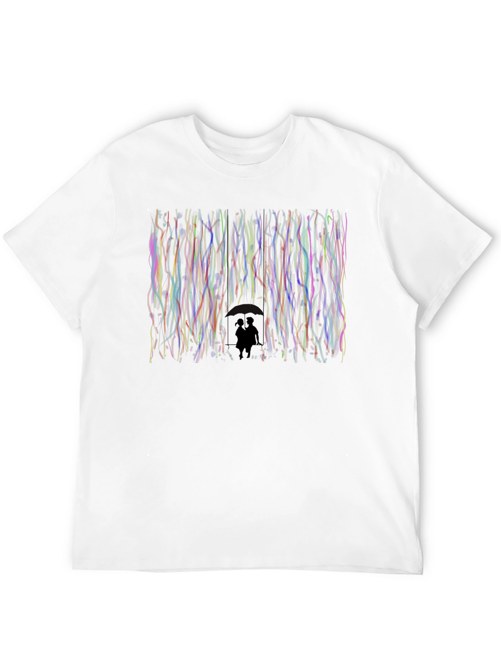 Abstract Couple Silhouette Black T-Shirt